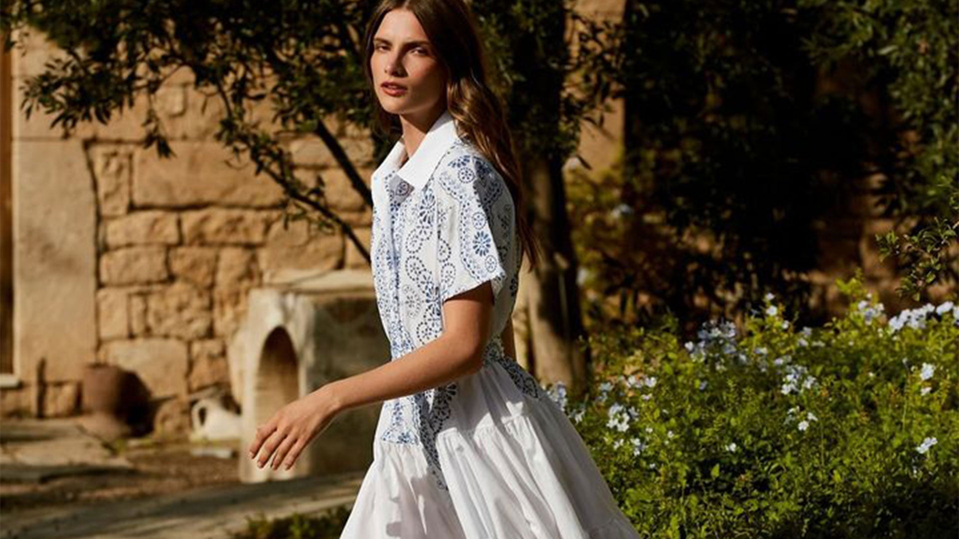evi grintela the shirt dress Valerie Lace Midi Shirtdress Red/White