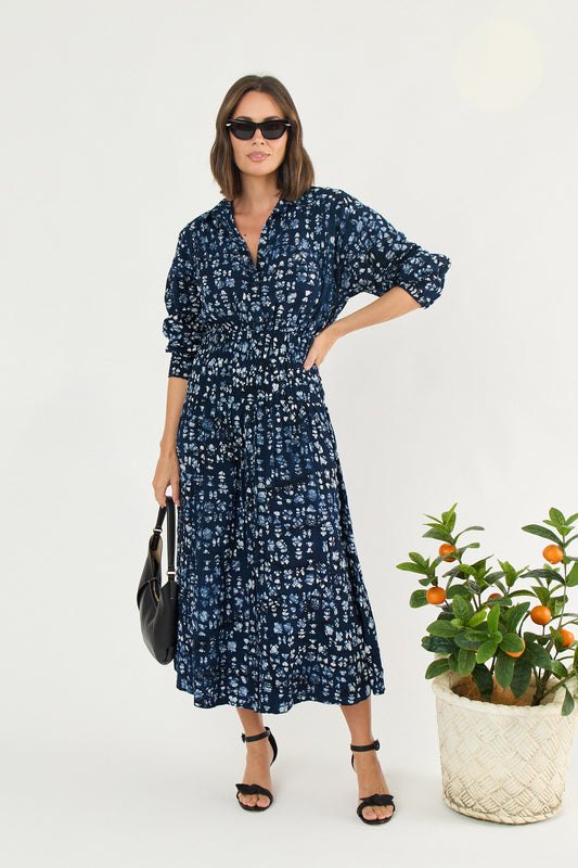 Sophia Smocked Shirt Dress