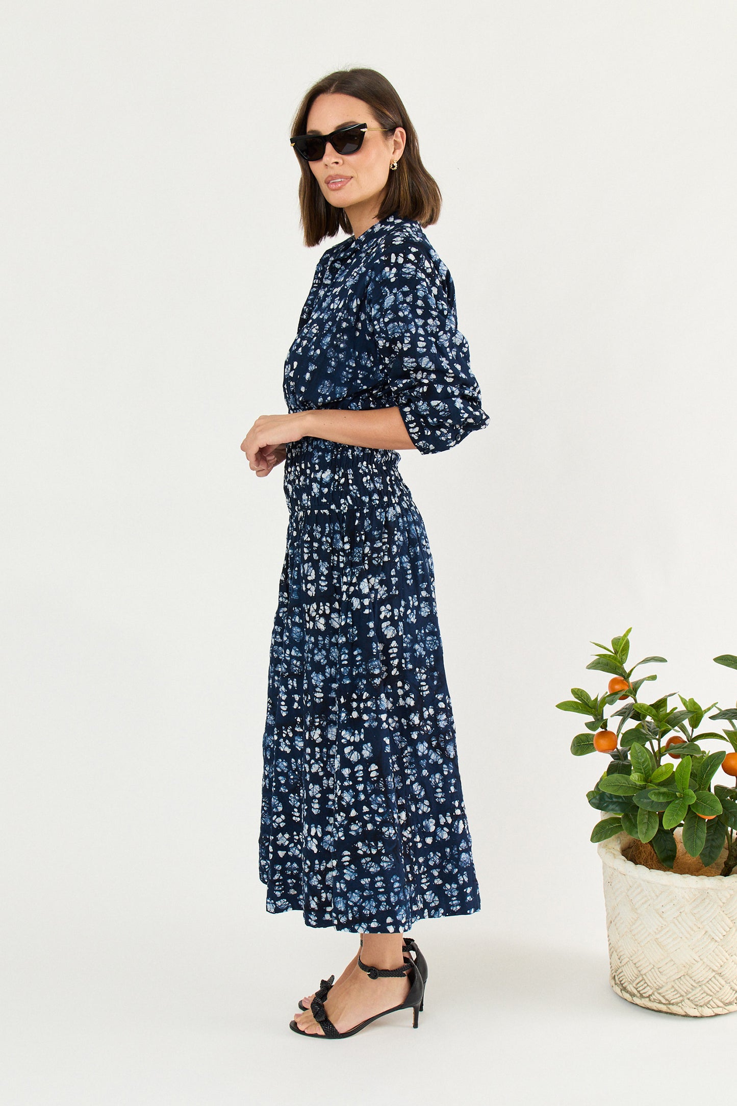 Sophia Smocked Shirt Dress