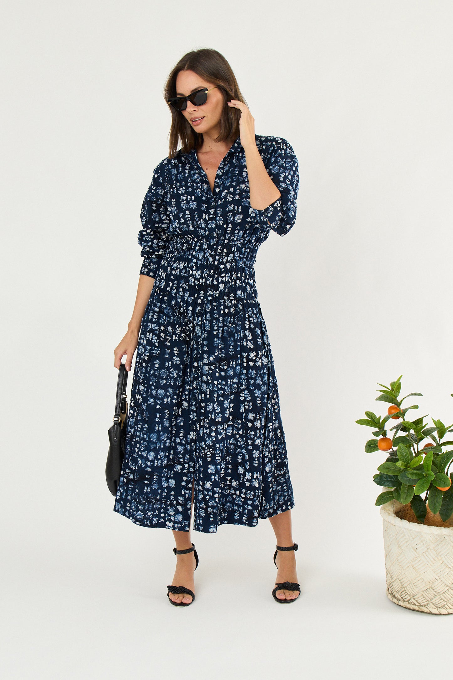 Sophia Smocked Shirt Dress