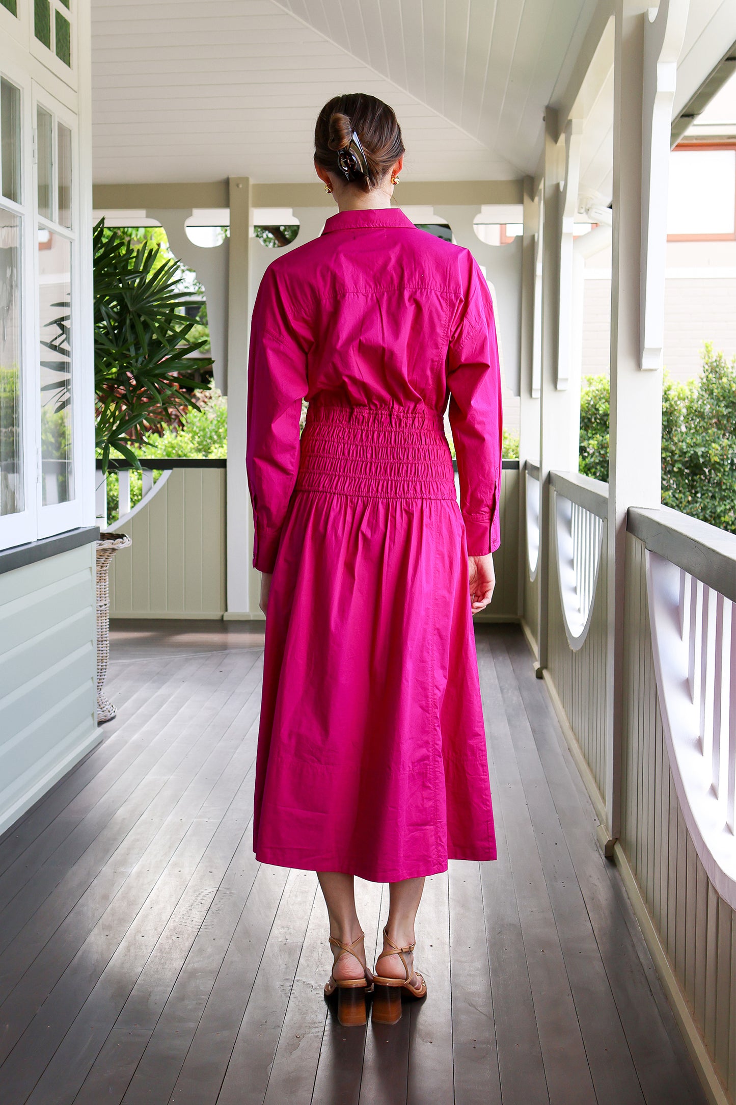Sophia Smocked Shirt Dress