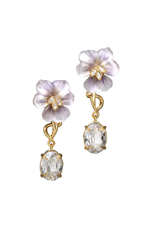 Pansy Lucite Drop Earring