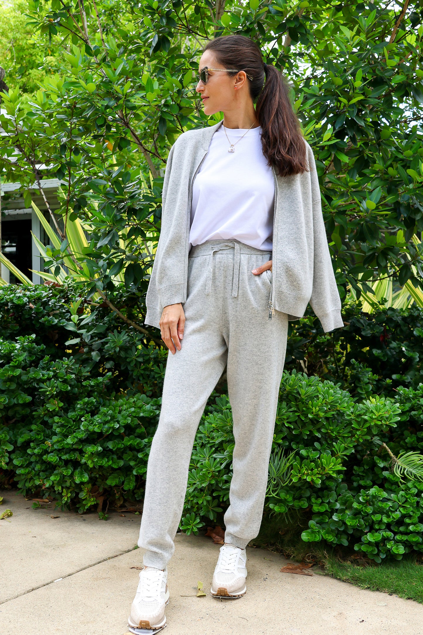 Cashmere Zipper Cardigan