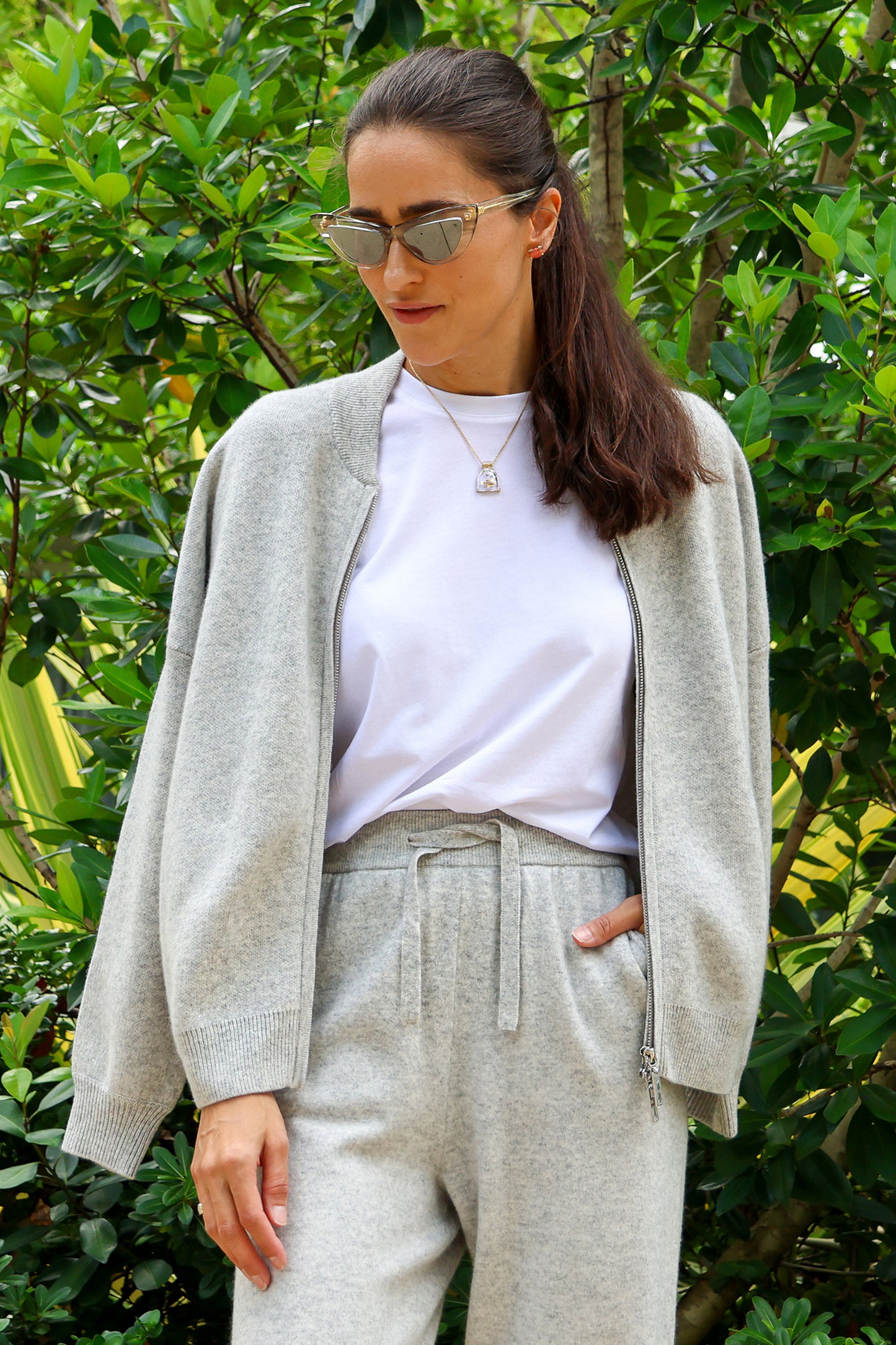 Cashmere Zipper Cardigan