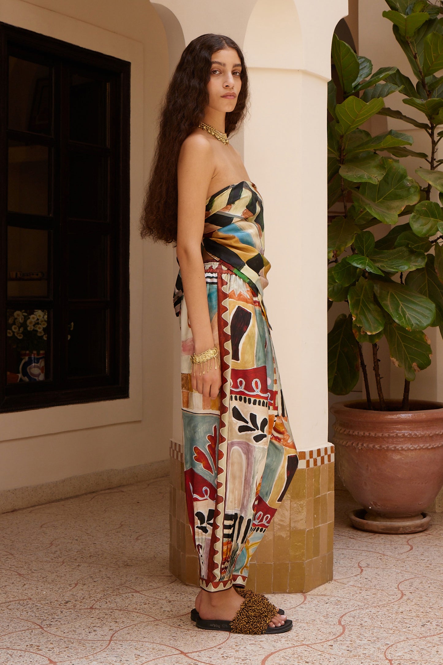 Michelle Tapered Silk Pant