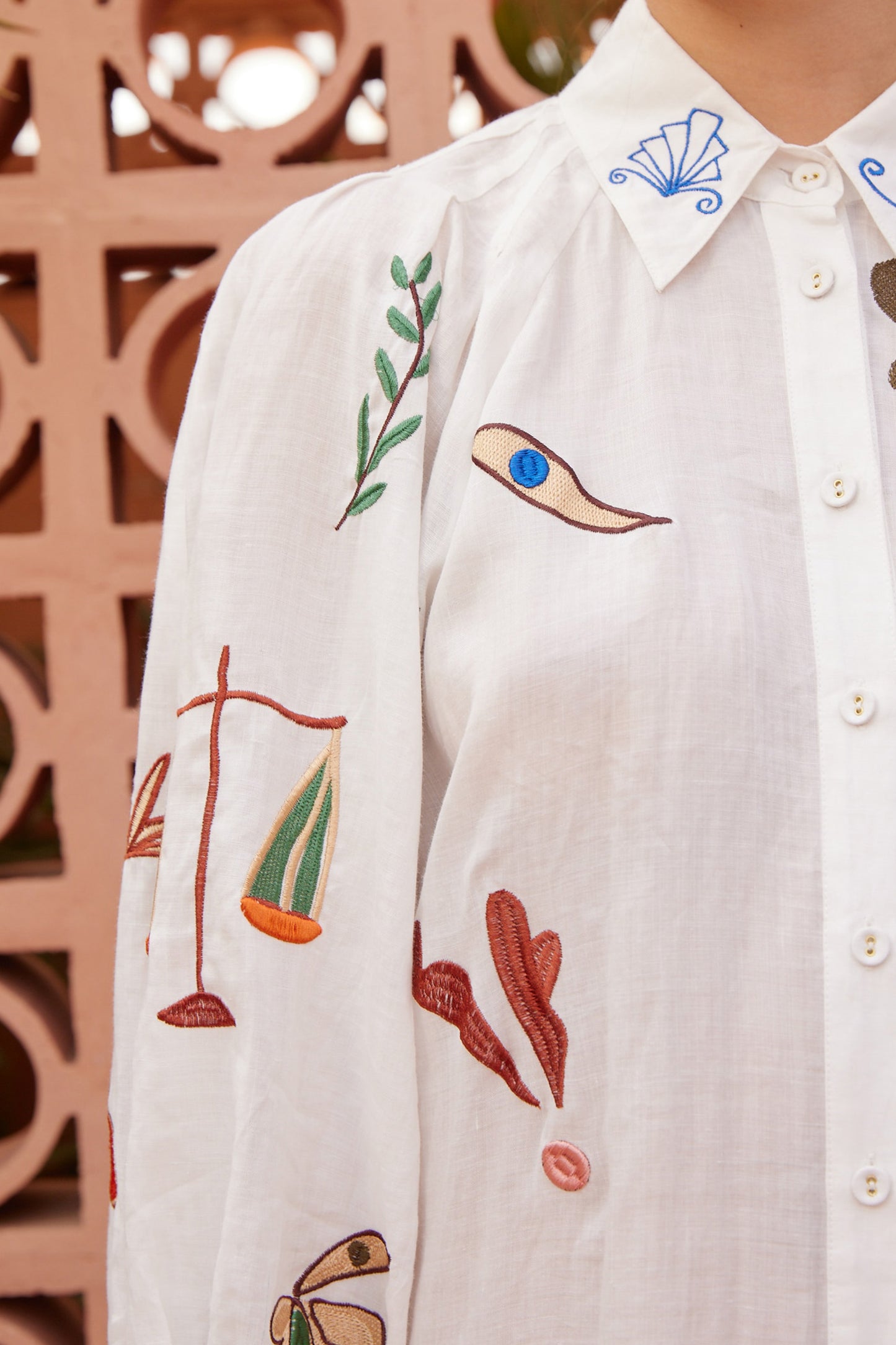 Mina Embroidered Shirtdress
