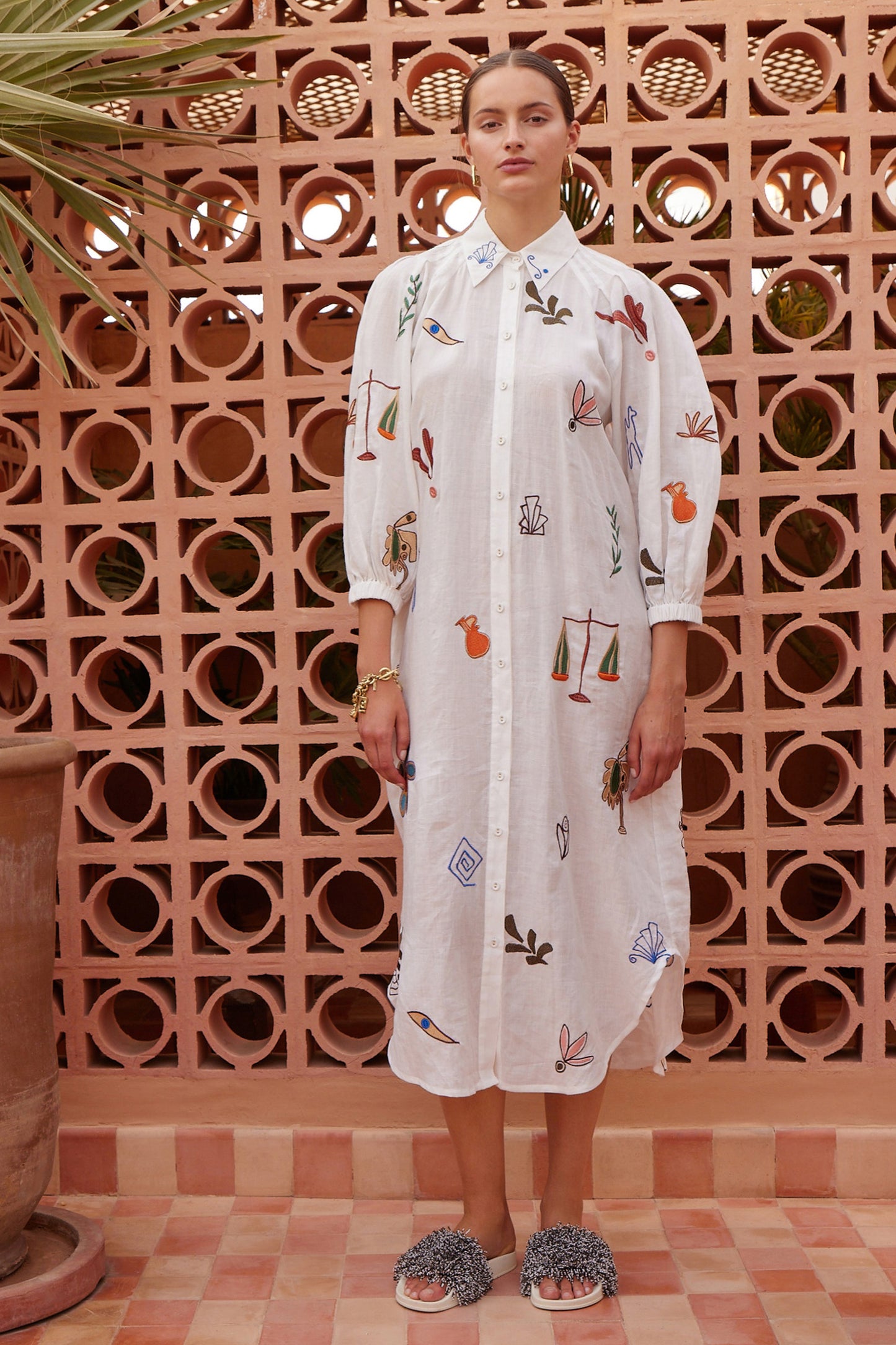 Mina Embroidered Shirtdress