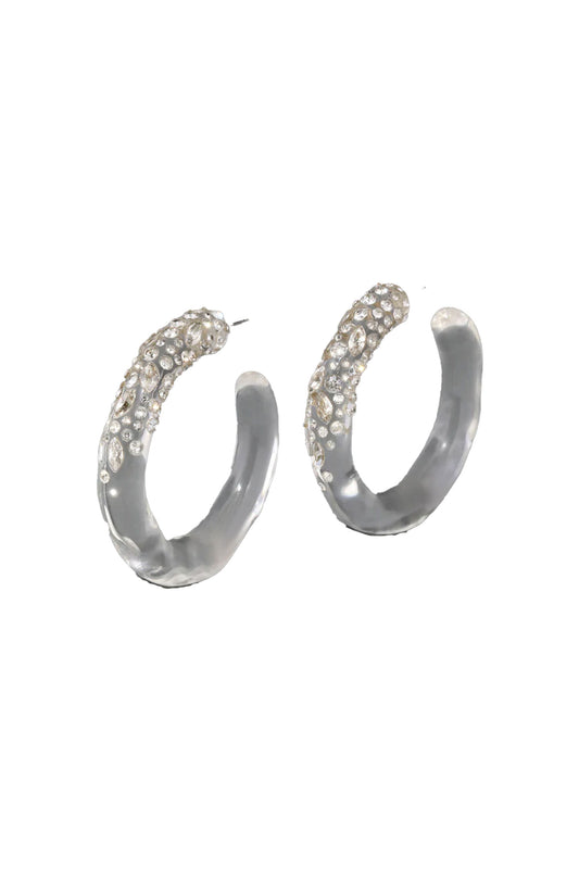 Confetti Crystal Hoop Earring