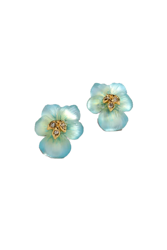 Pansy Lucite Post Earring