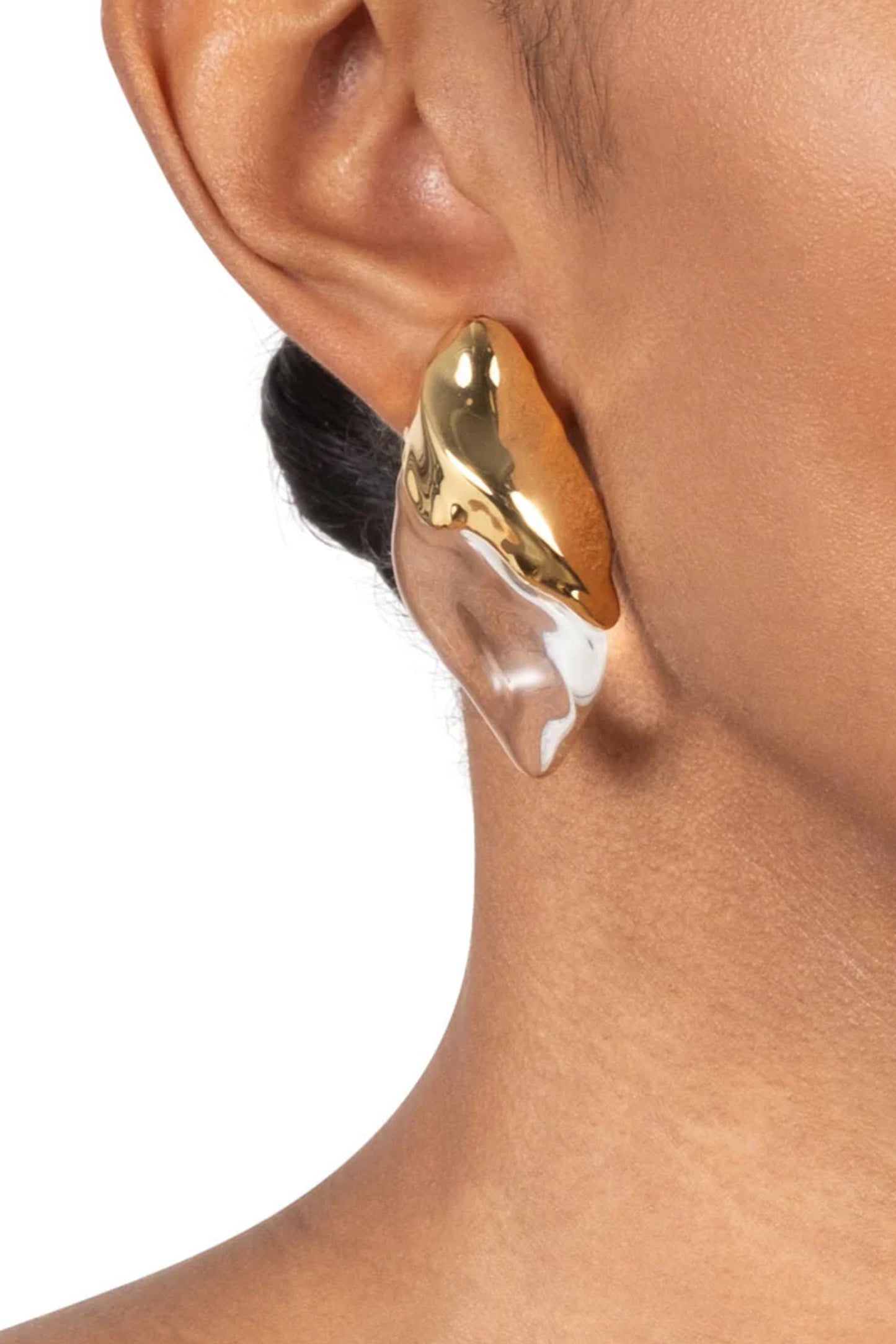 Lucite Molten Clip On Earring