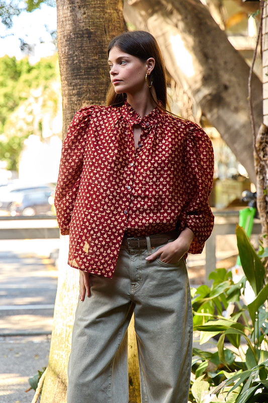 Annabel Mahogany Bhutti Shirt