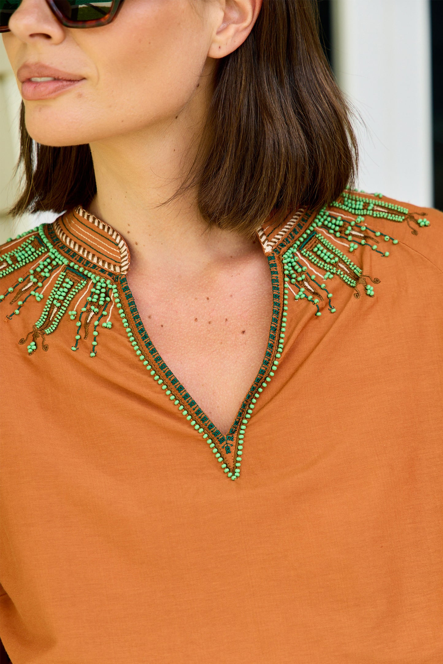 Iliza Backgammon Embroidered Shirt