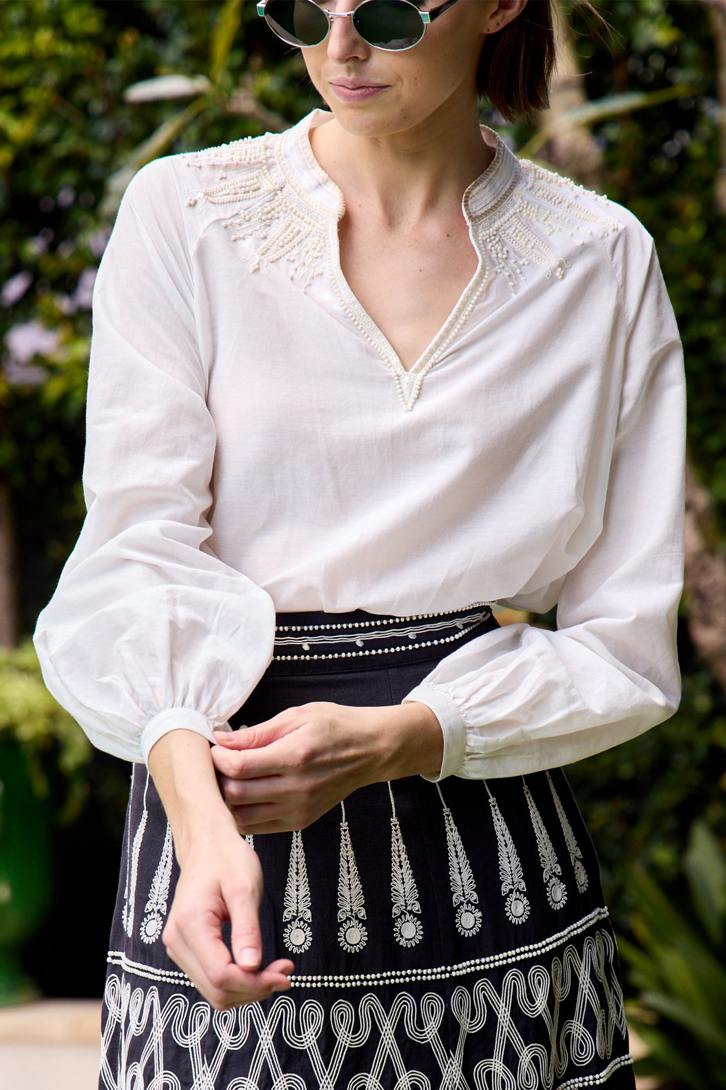 Ilizia Greek Rooster Embroidered Shirt