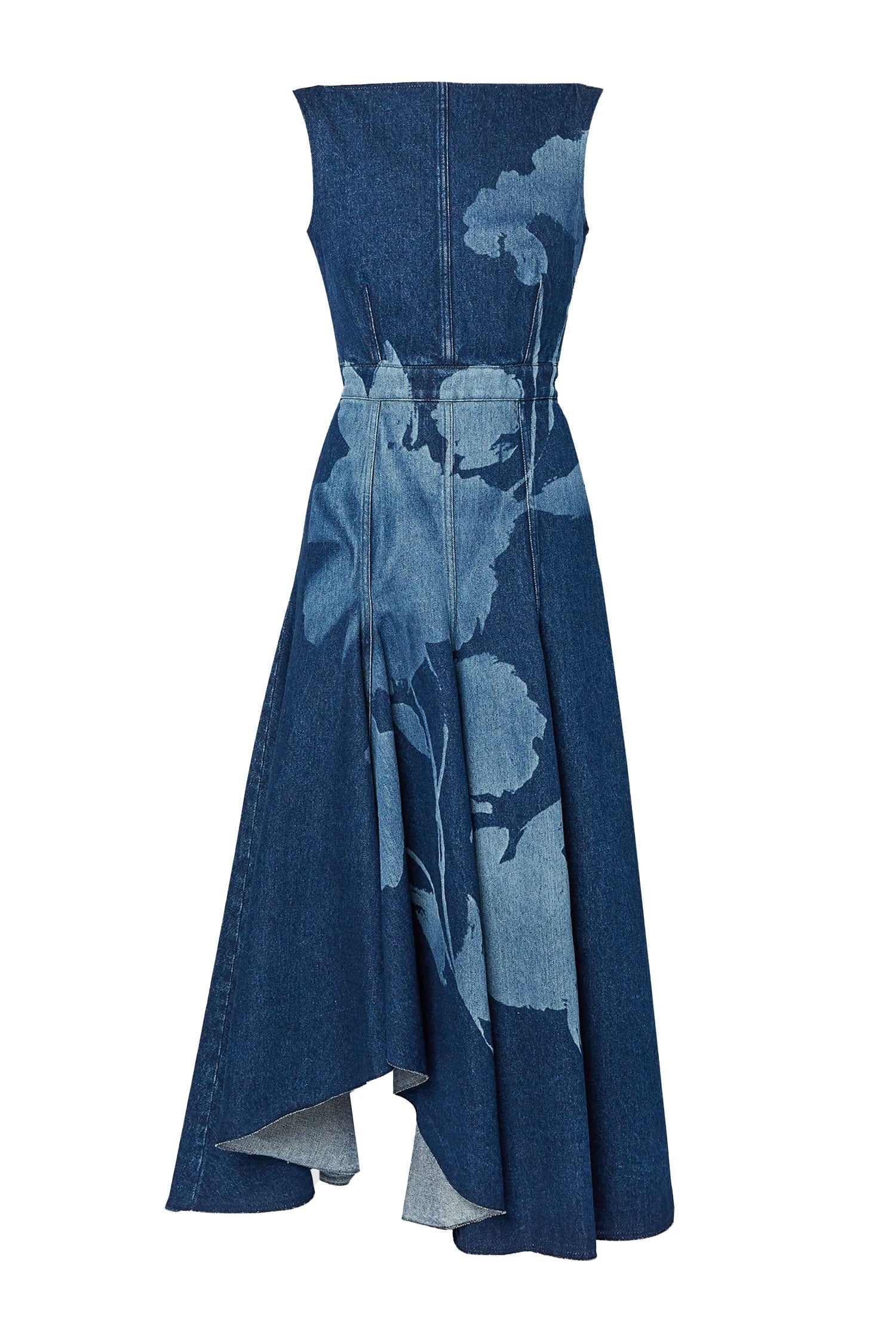 Fitted denim midi dress best sale