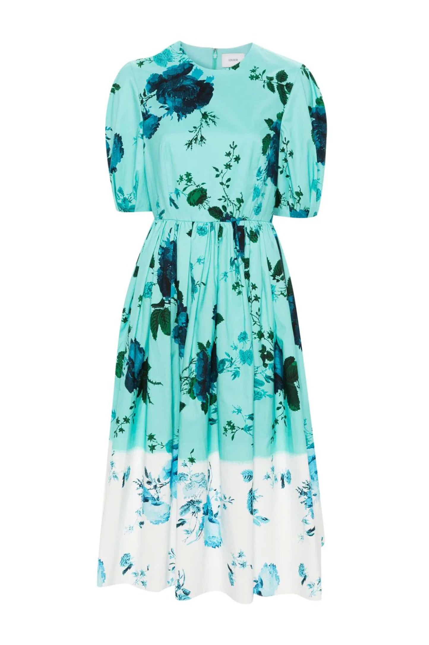 Puff Sleeve Floral Midi Dress