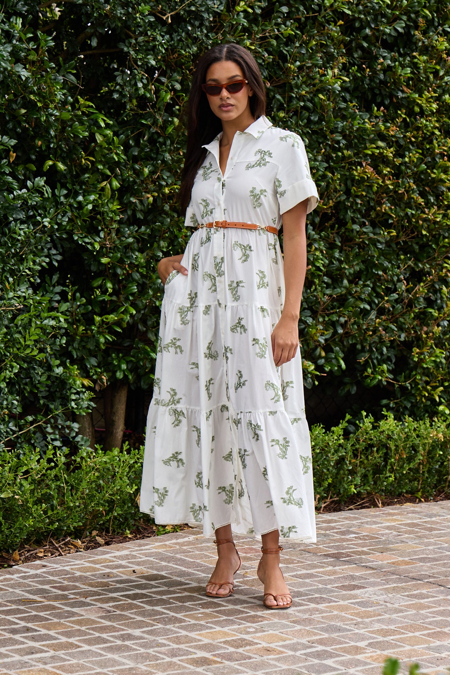 Short Sleeve Midi Shirt Dress