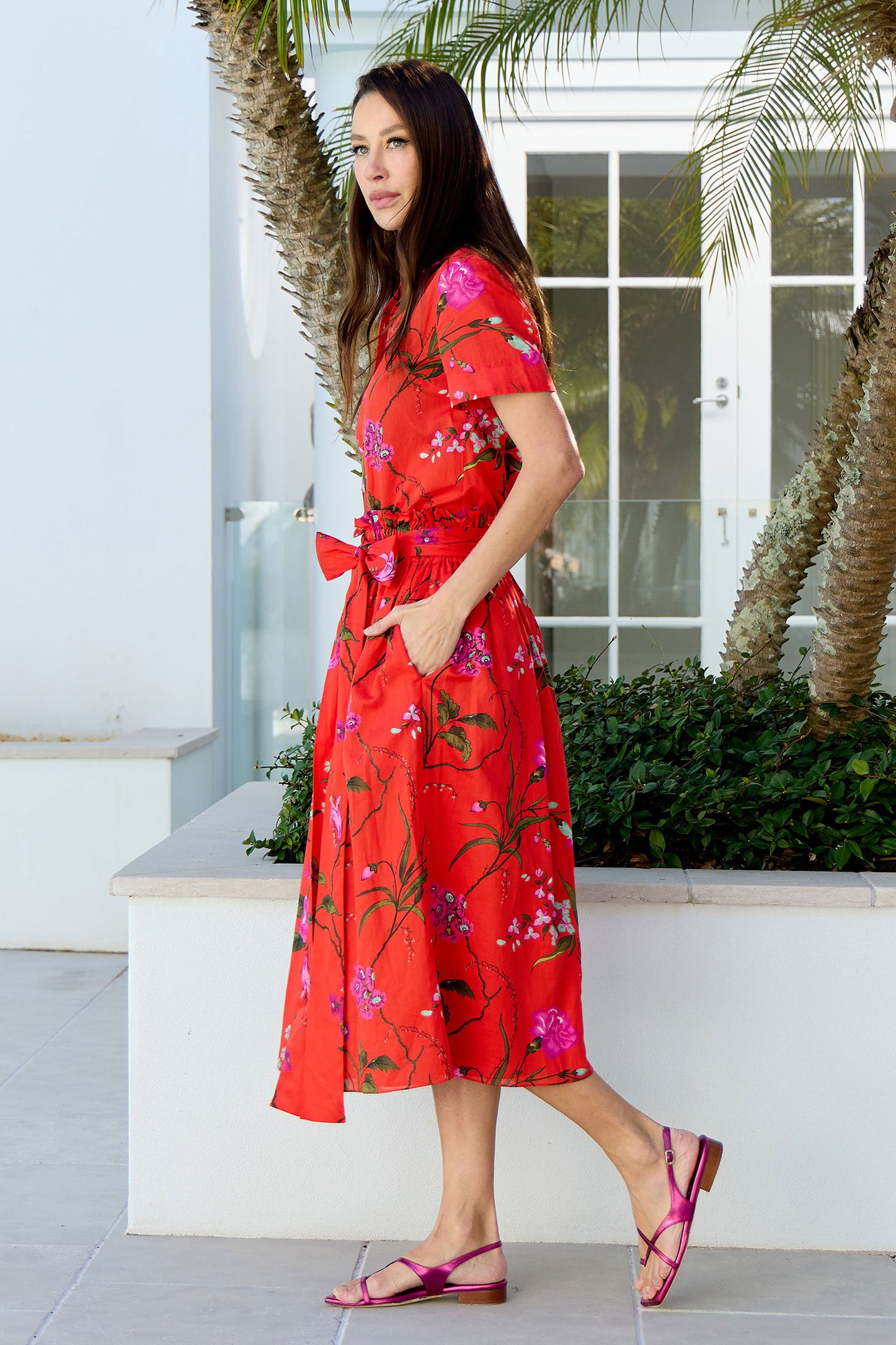 Gathered Waist Midi Skirt - FINAL SALE