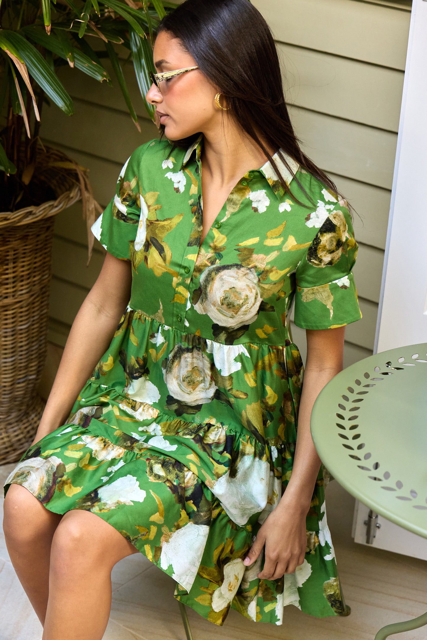 Short Sleeve Mini Shirt Dress
