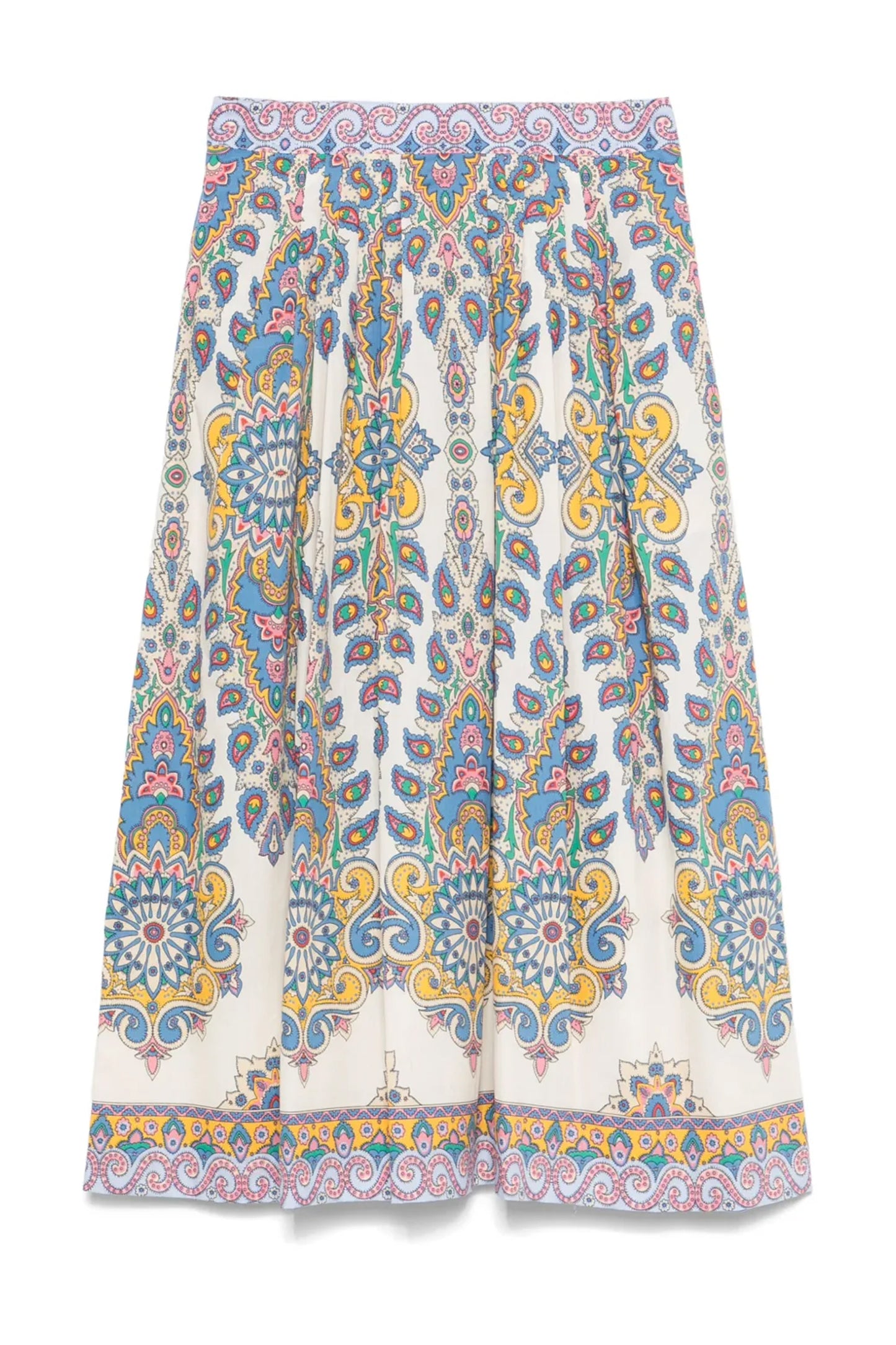Paisley Cotton Midi Skirt
