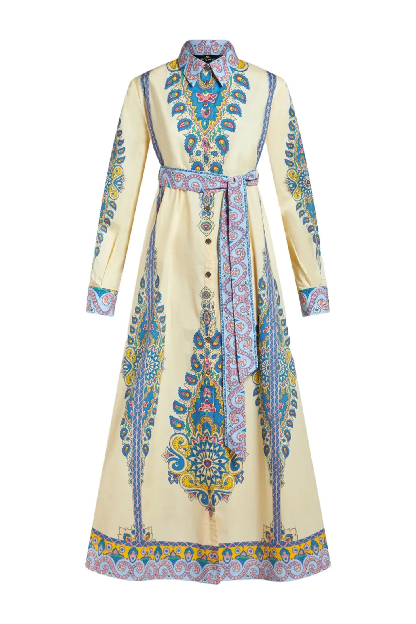 Printed Cotton Blend Shirt Dress