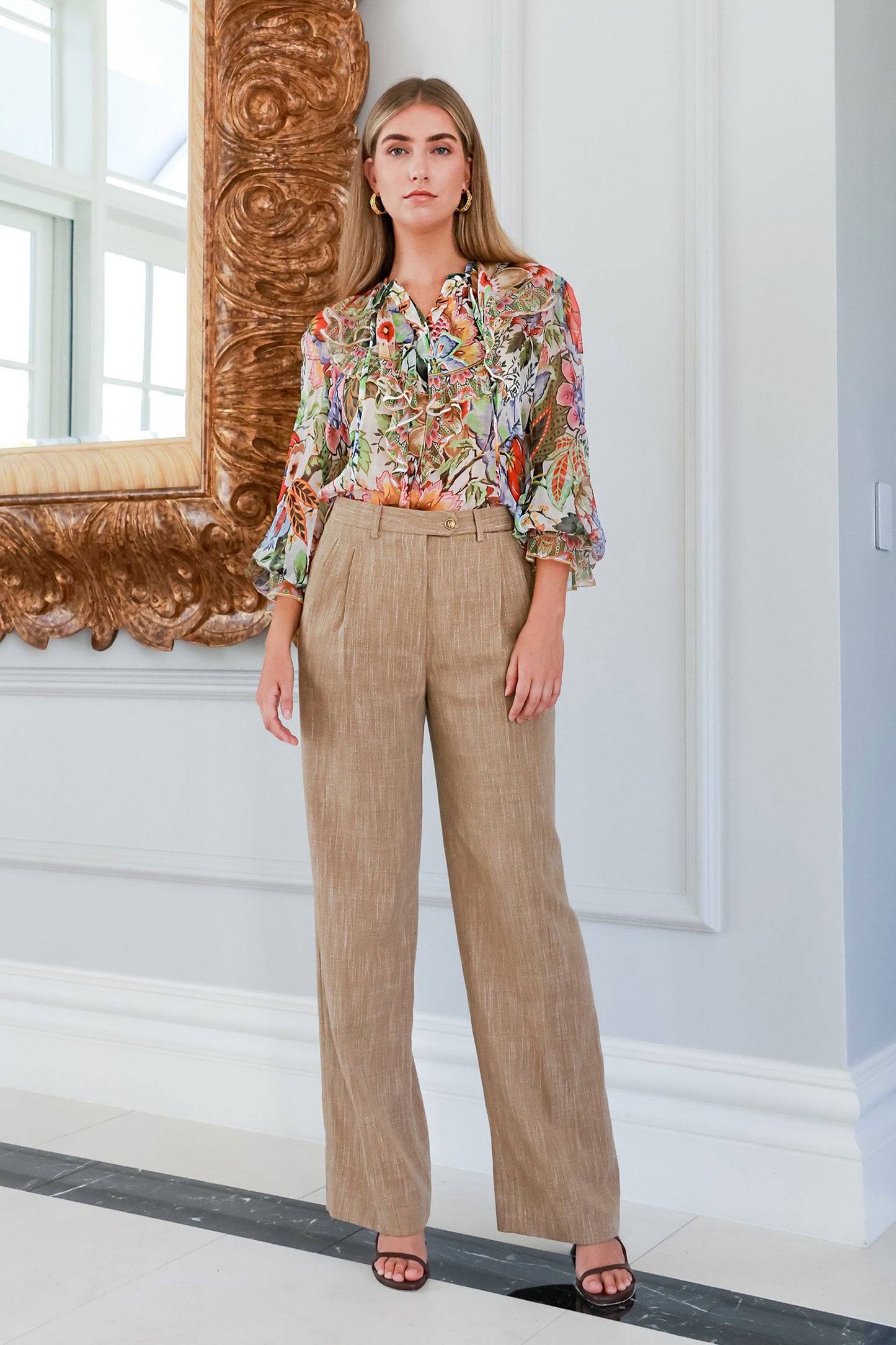 Slub Fabric Pleat Trouser - FINAL SALE