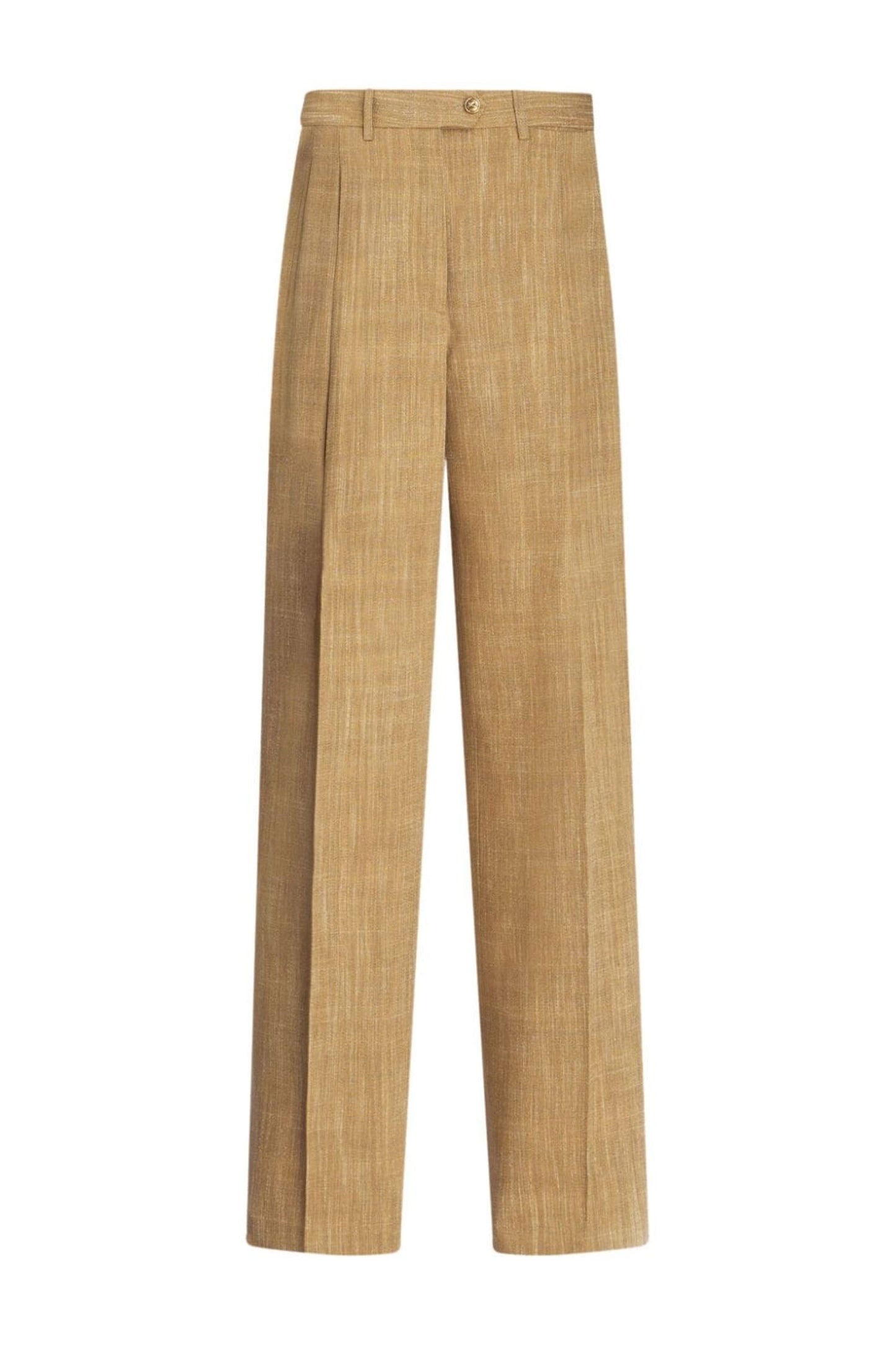 Slub Fabric Straight Leg Trouser