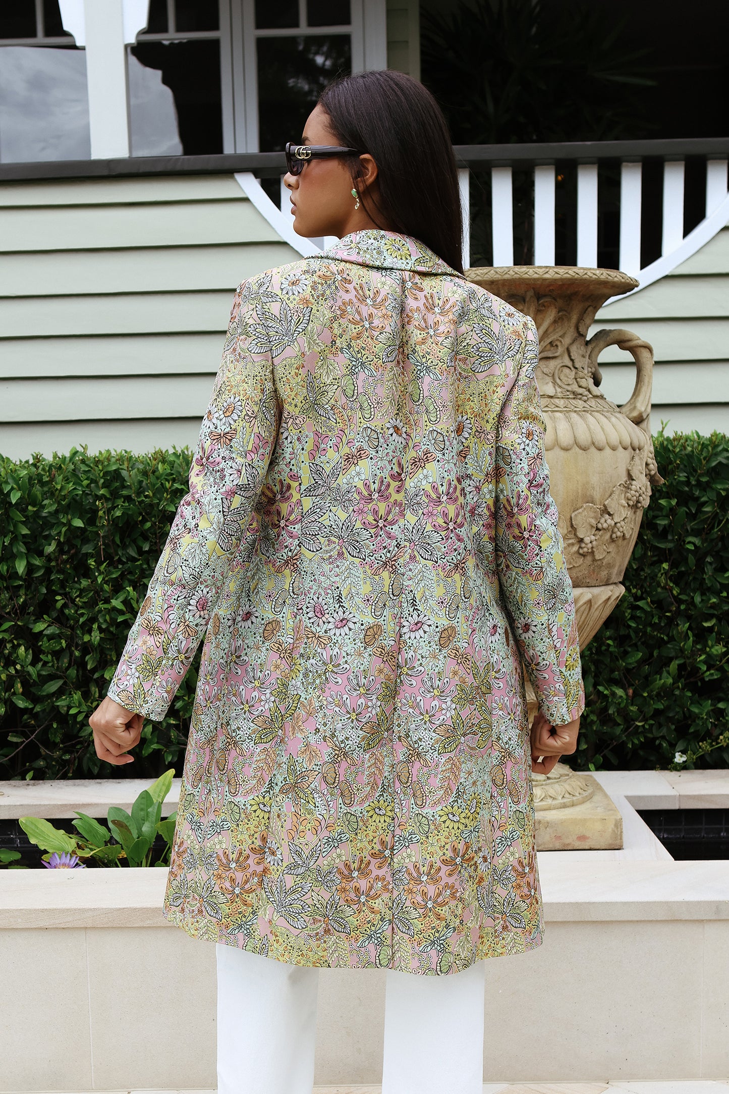Floral Jacquard Coat