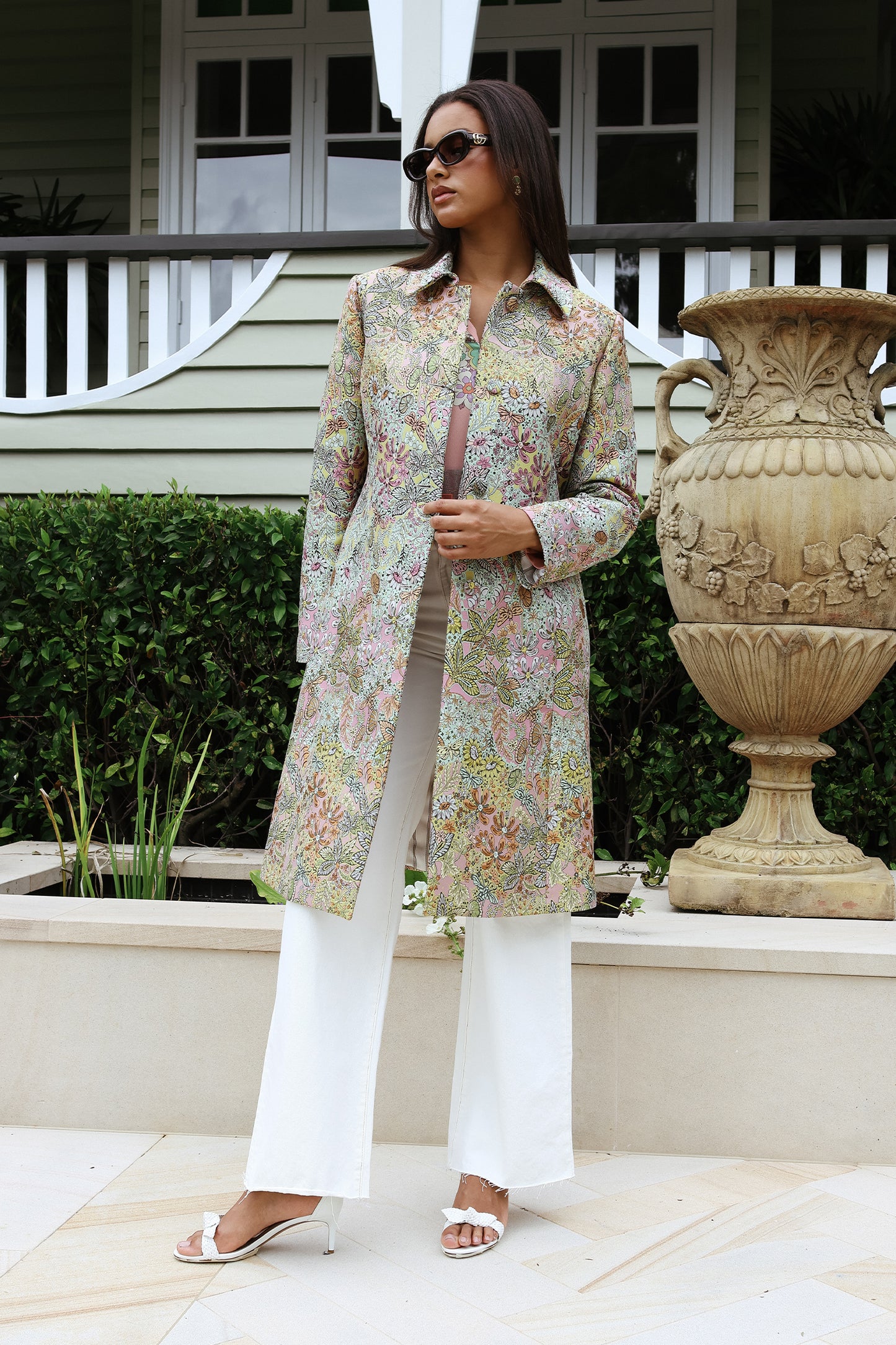 Floral Jacquard Coat