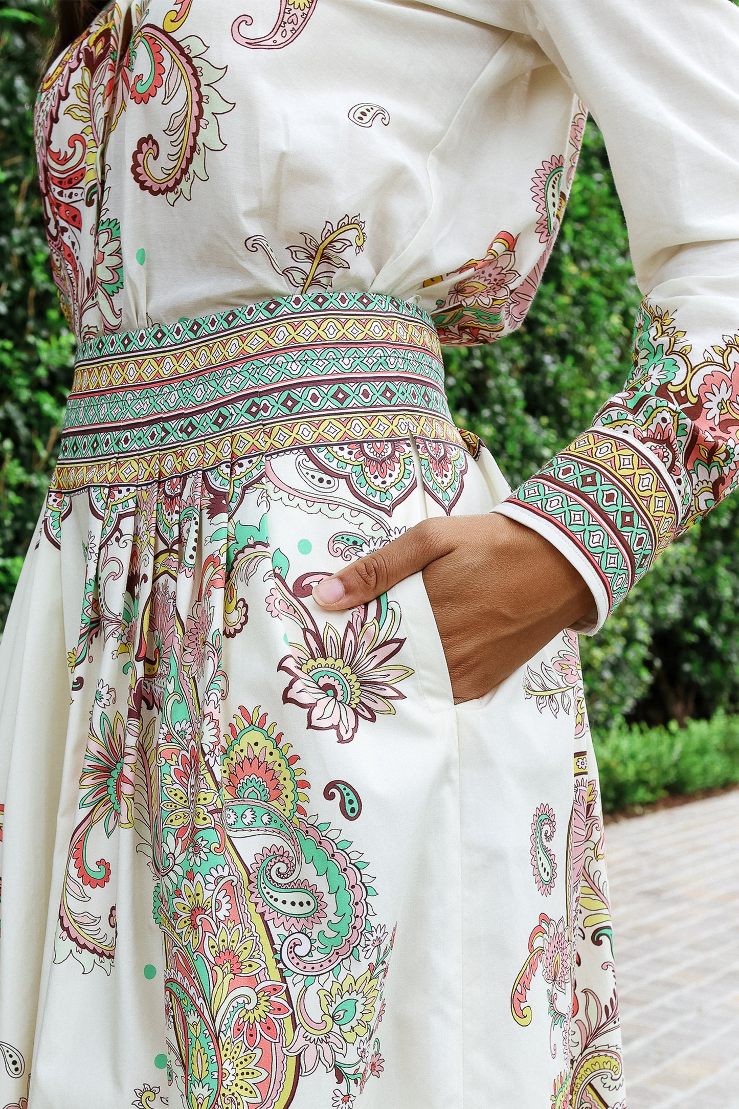 Printed Cotton Midi Skirt