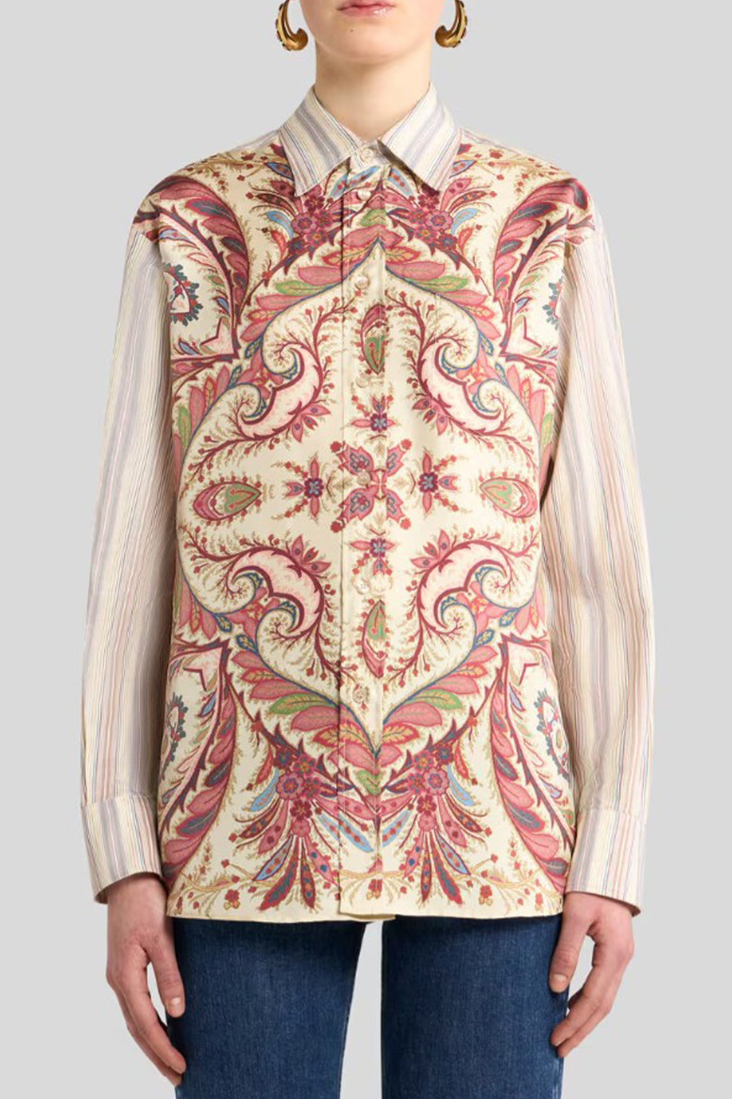 Placement Print Stripe Shirt