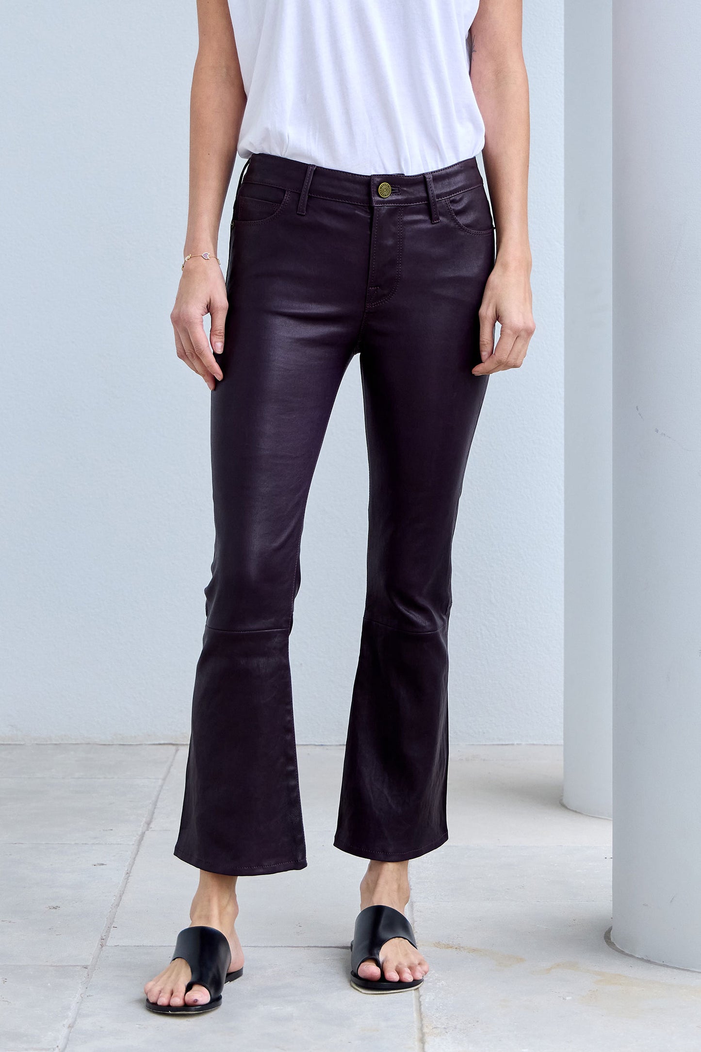 Le Crop Mini Boot Leather Pant