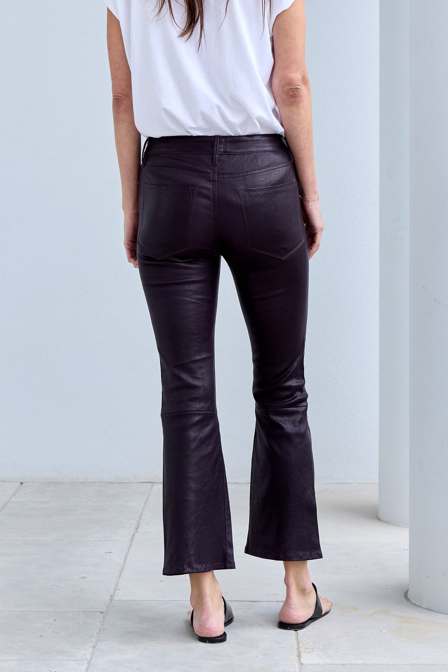Le Crop Mini Boot Leather Pant