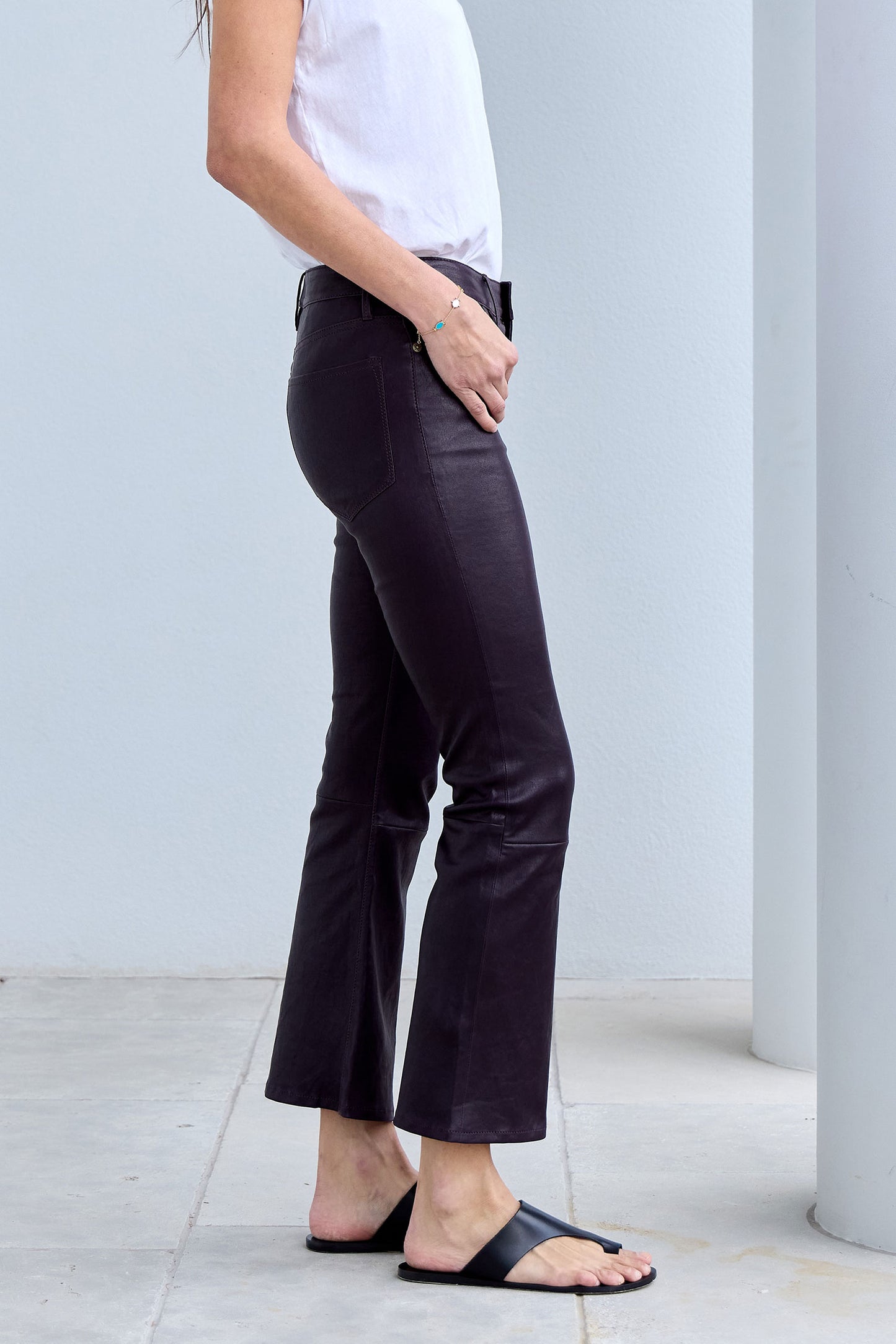 Le Crop Mini Boot Leather Pant