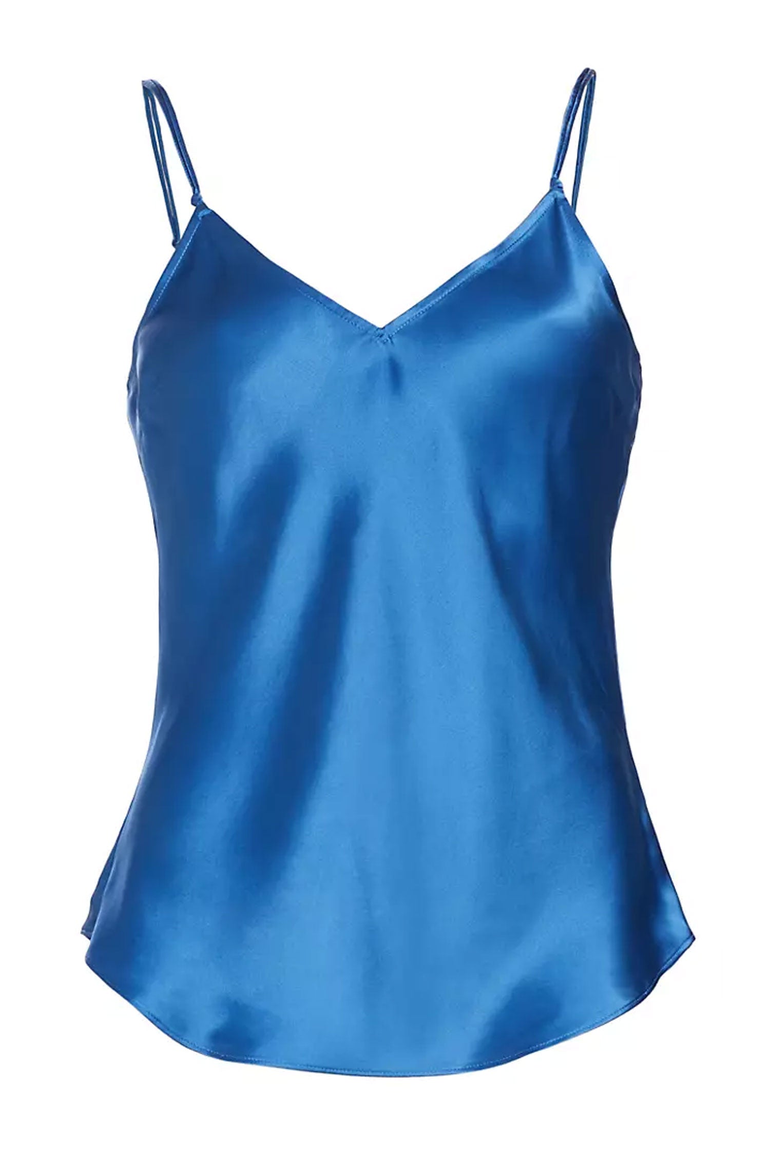 FRAME V-neck Silk Cami Top in Blue
