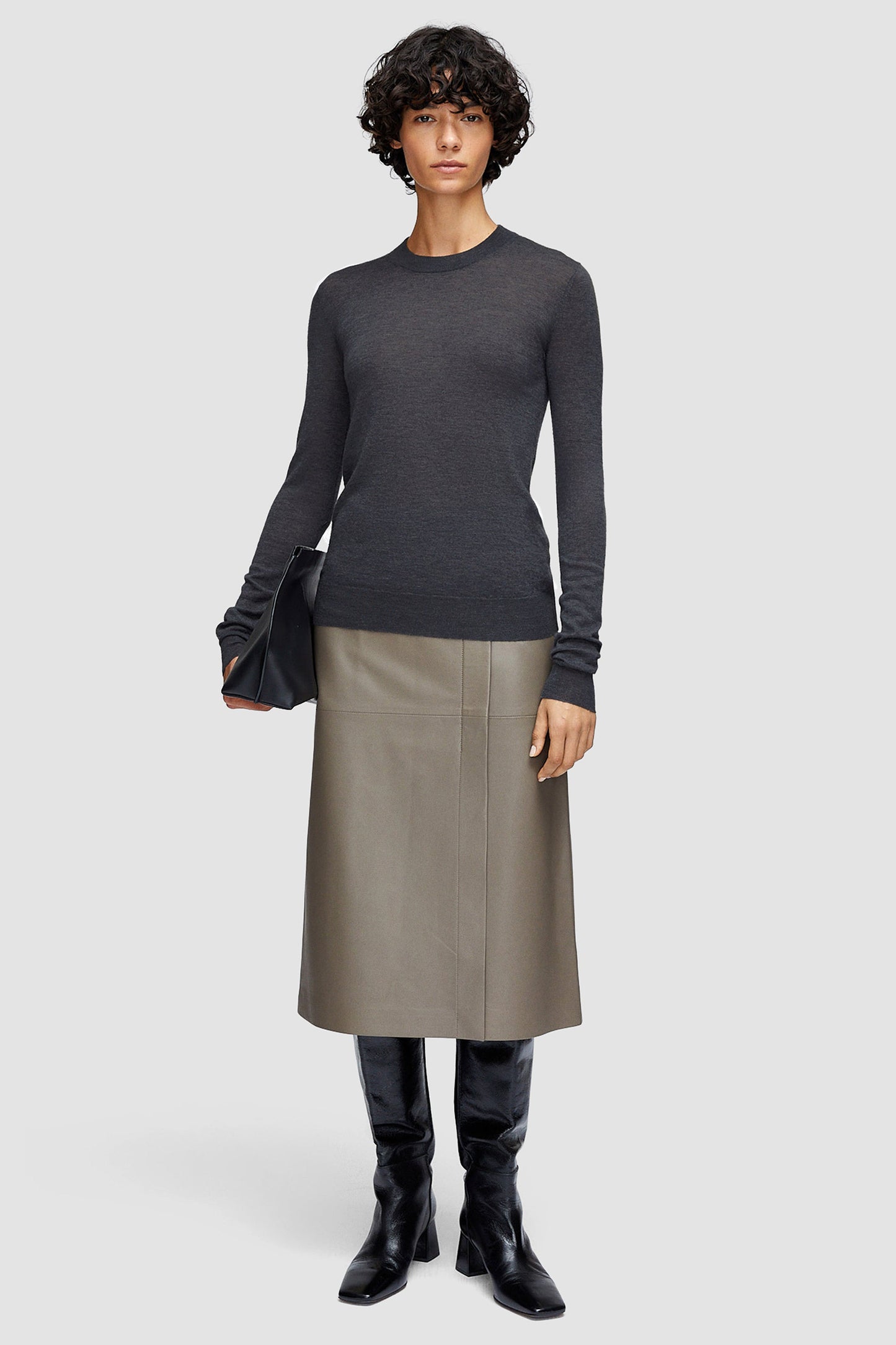 Round Neck L/SLV Cashair Top