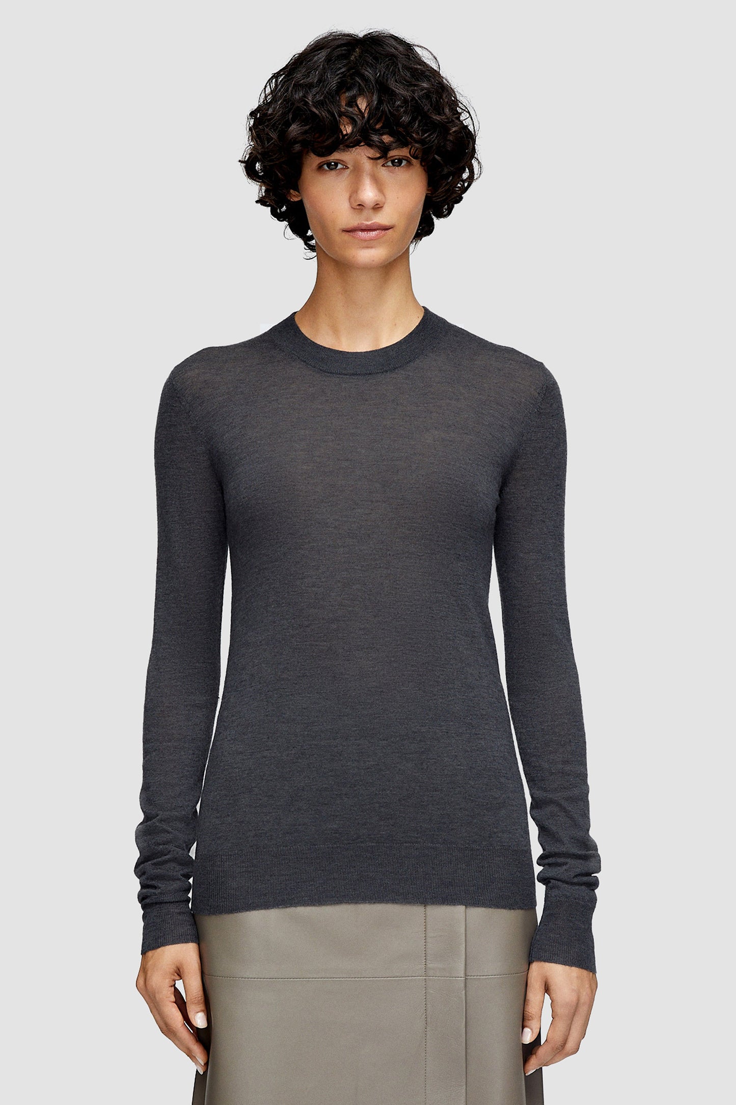 Round Neck L/SLV Cashair Top