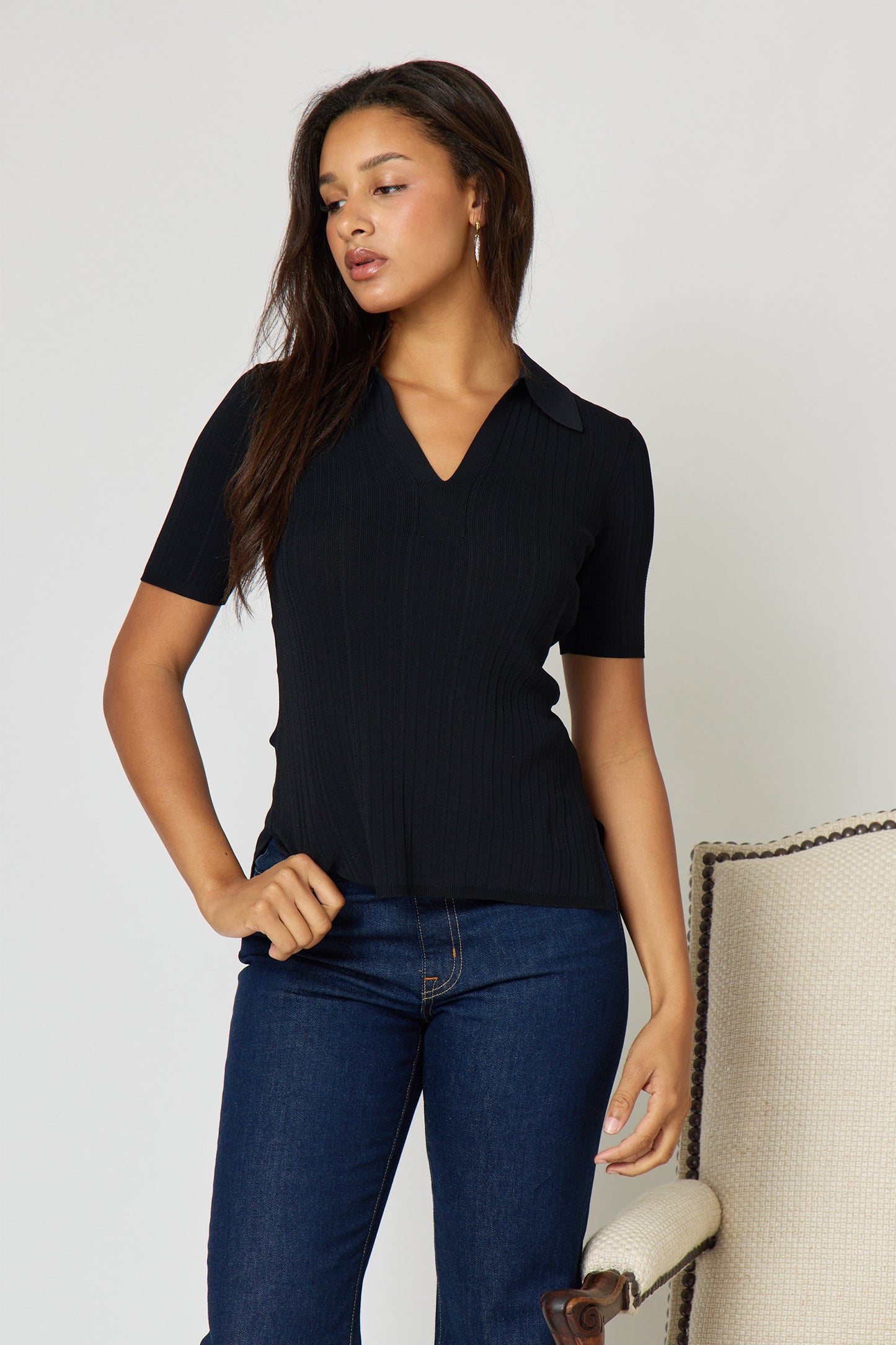 Rib Polo Top