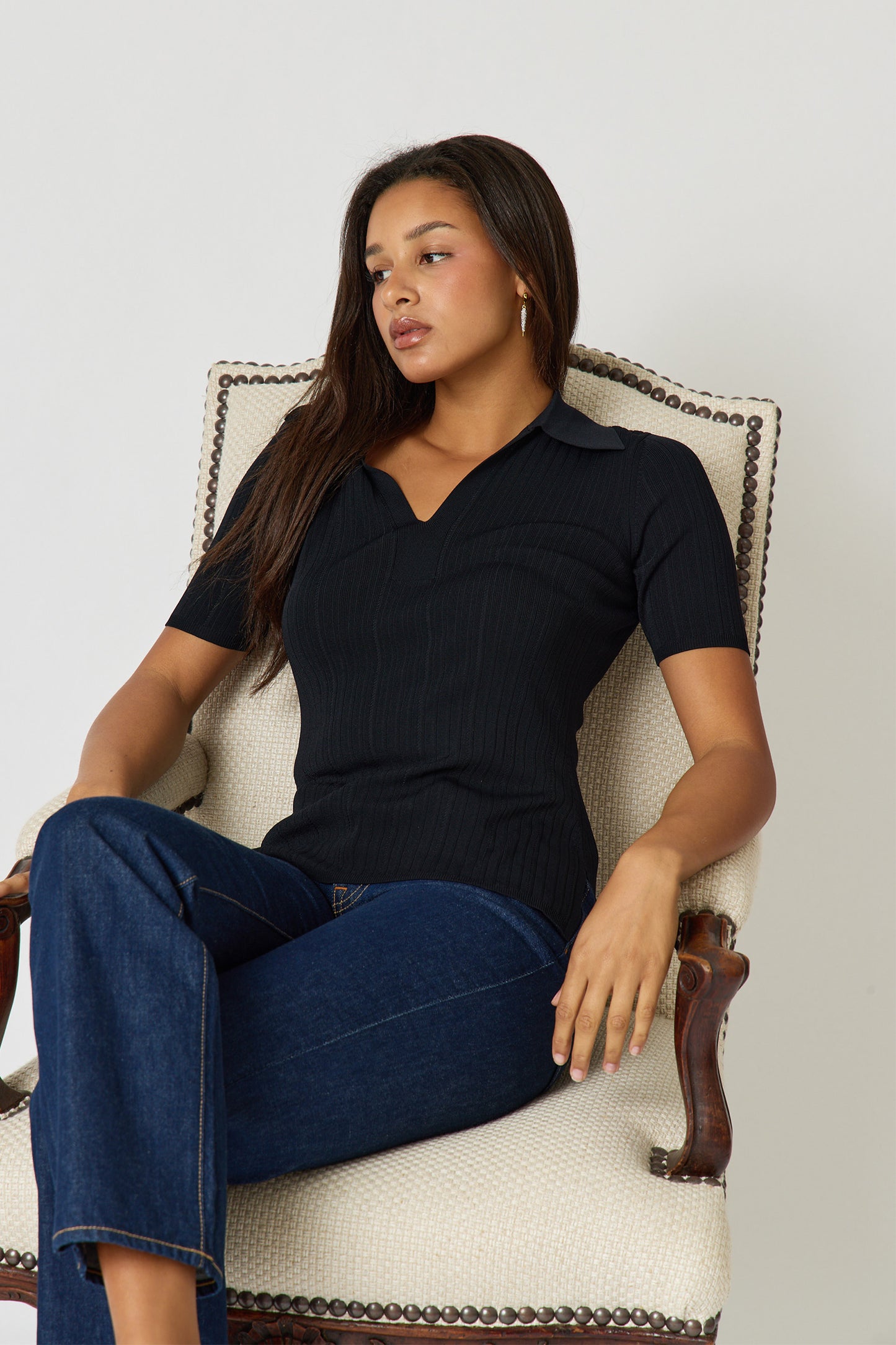 Rib Polo Top