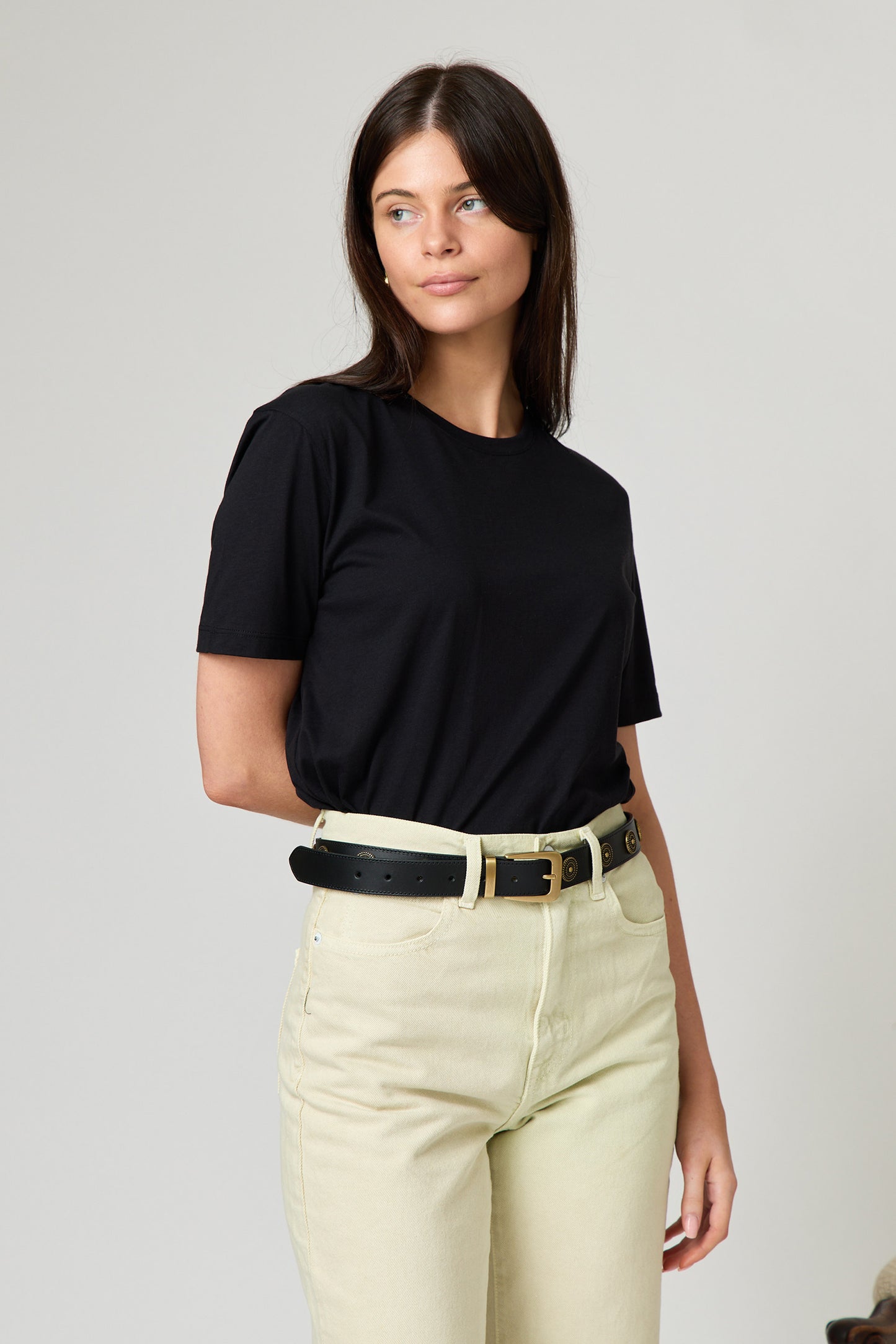 Round Neck Cotton Silk Tee