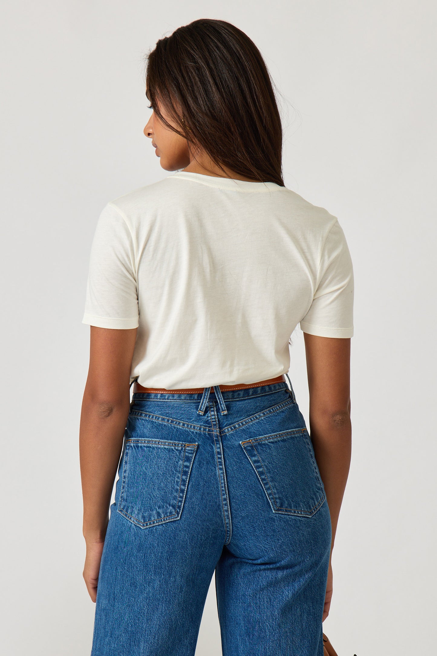 Round Neck Cotton Silk Tee