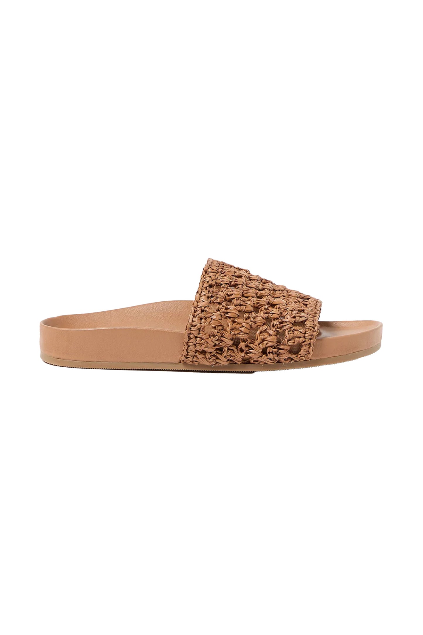 Henri Crochet Raffia Footbed Sandal