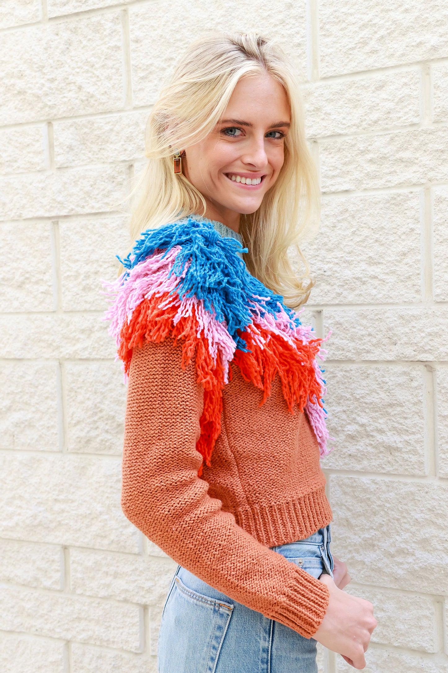 Wave Fringe Pullover