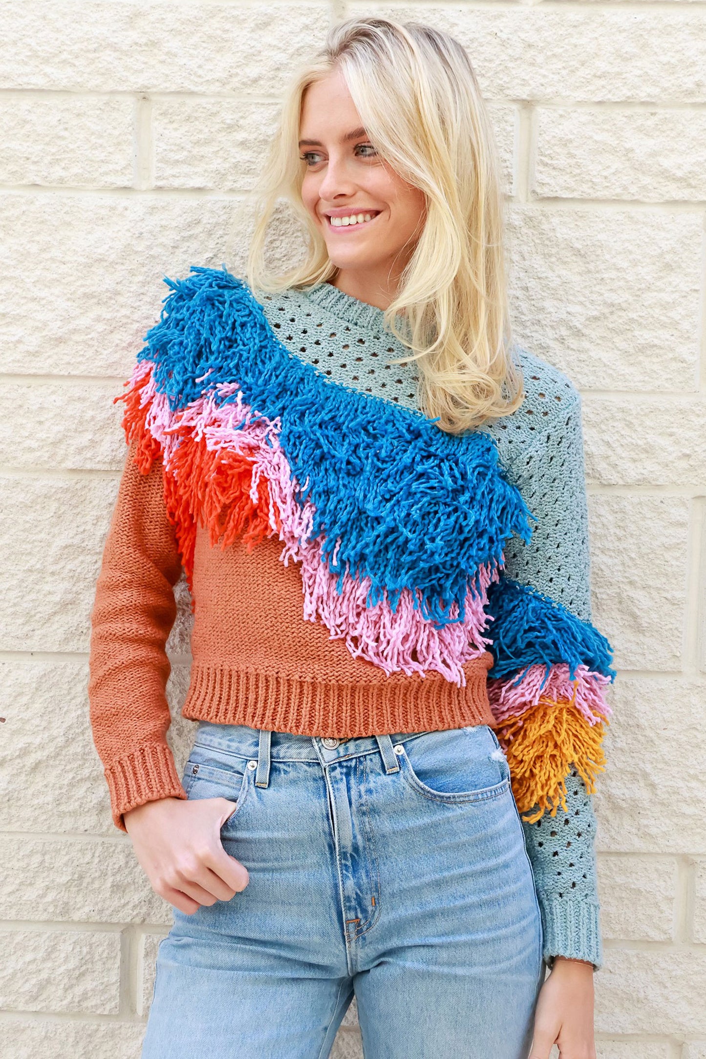 Wave Fringe Pullover