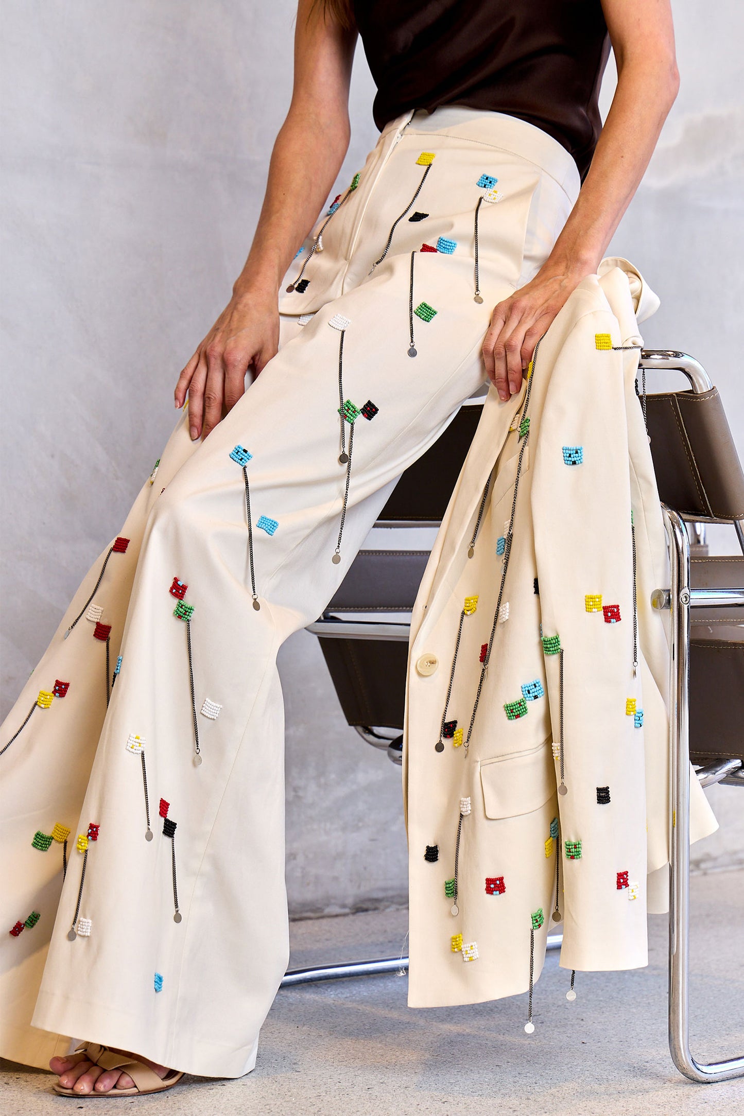 Beaded Wide Leg Pants - FINAL SALE