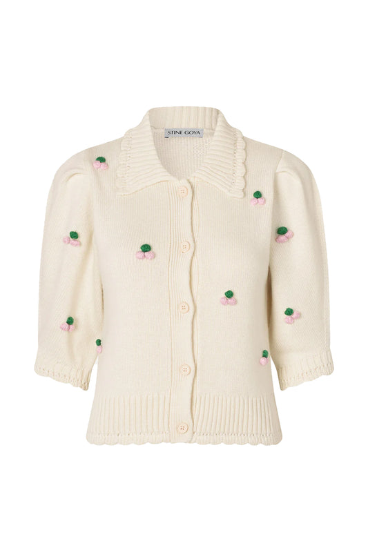 Bubble Knit Polo Cardigan