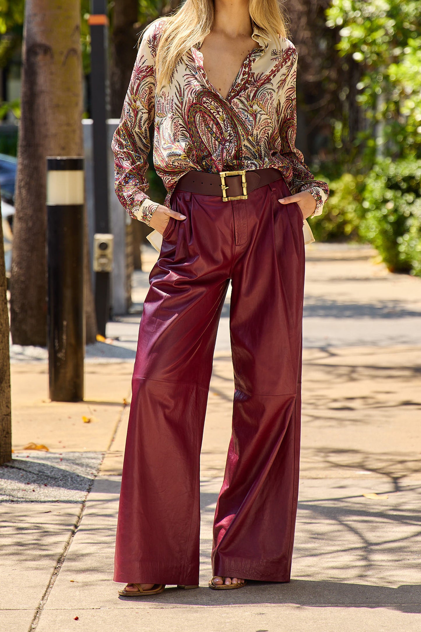 Kobie Wide Leg Leather Pant
