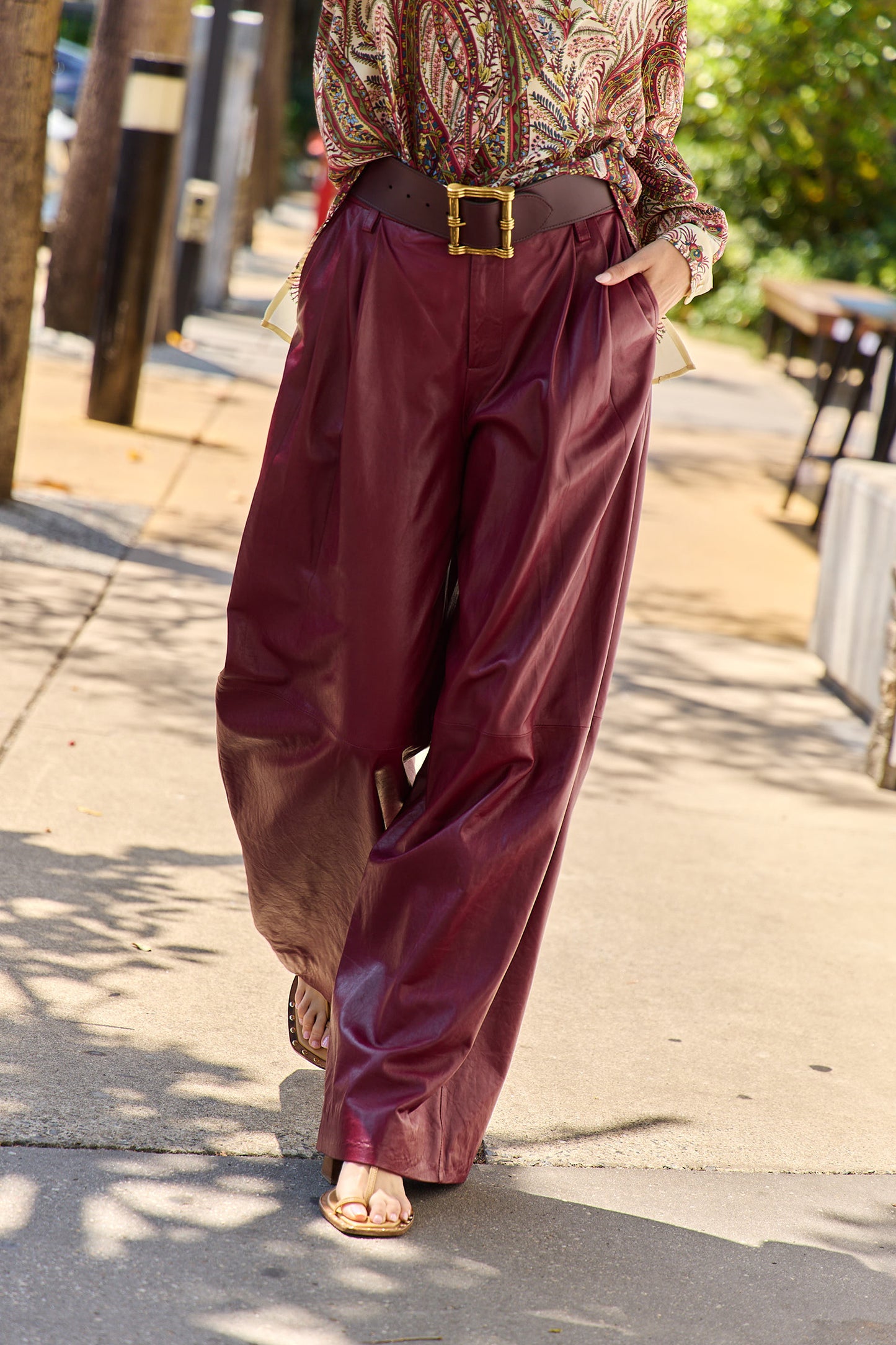 Kobie Wide Leg Leather Pant