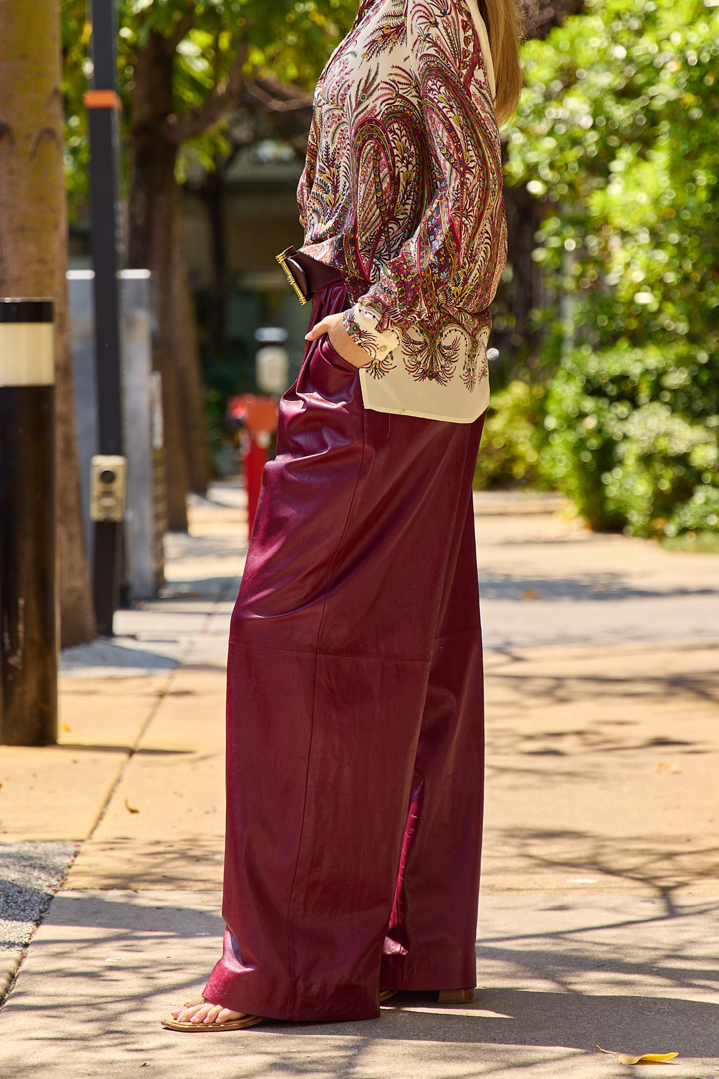 Kobie Wide Leg Leather Pant