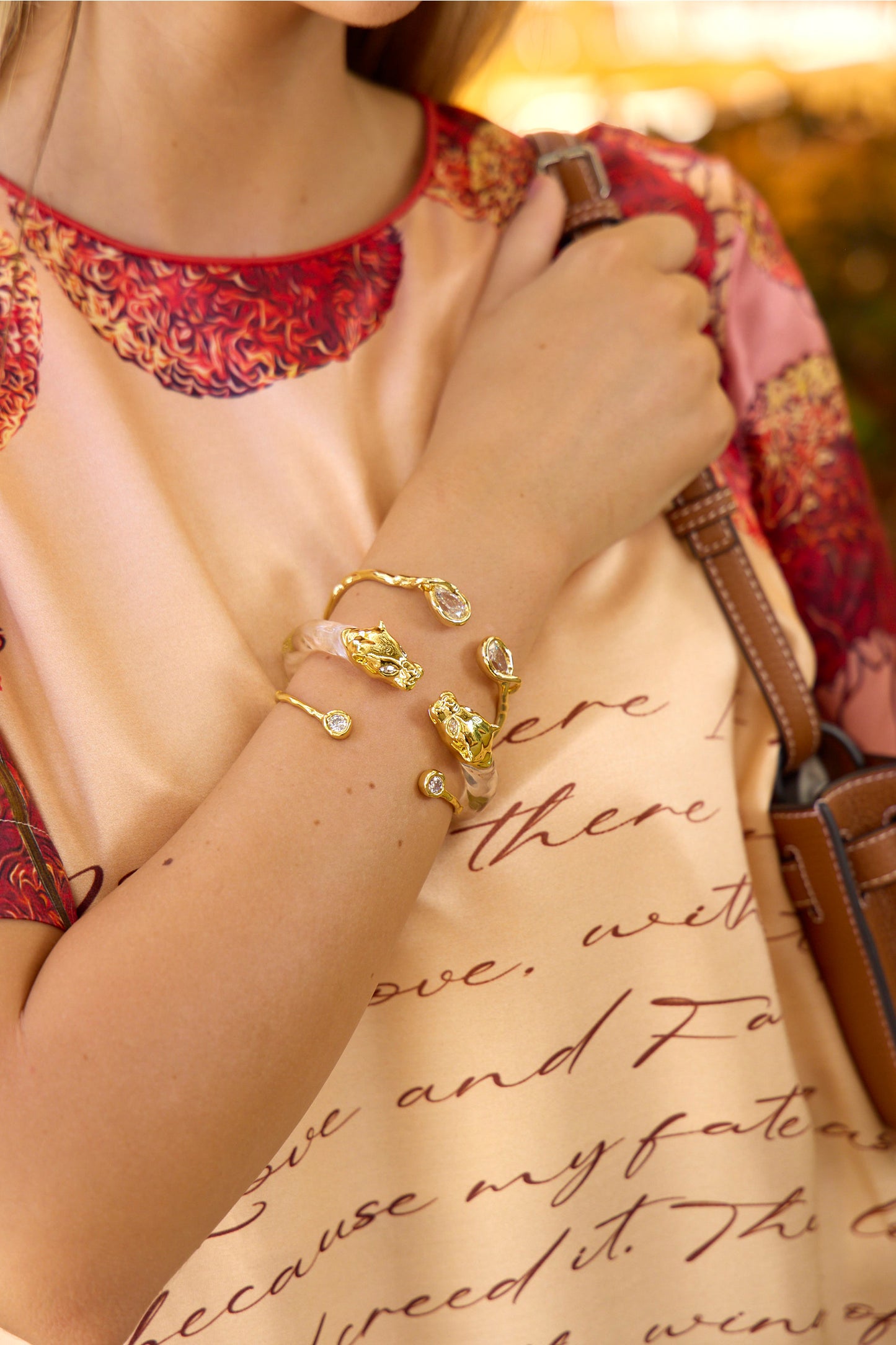 Asterales Crystal Skinny Capped Cuffed Bracelet
