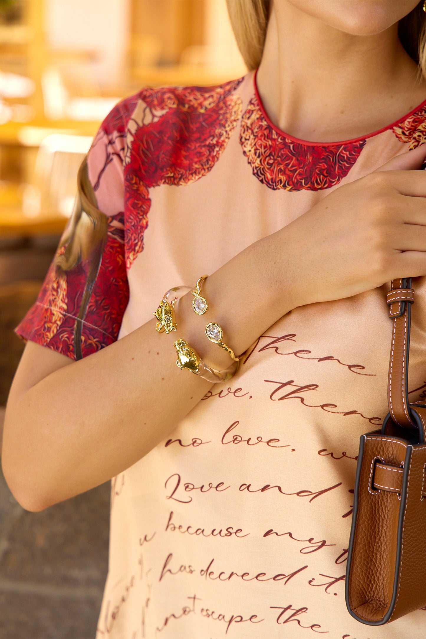 Panther Visage Lucite Hinge Cuff